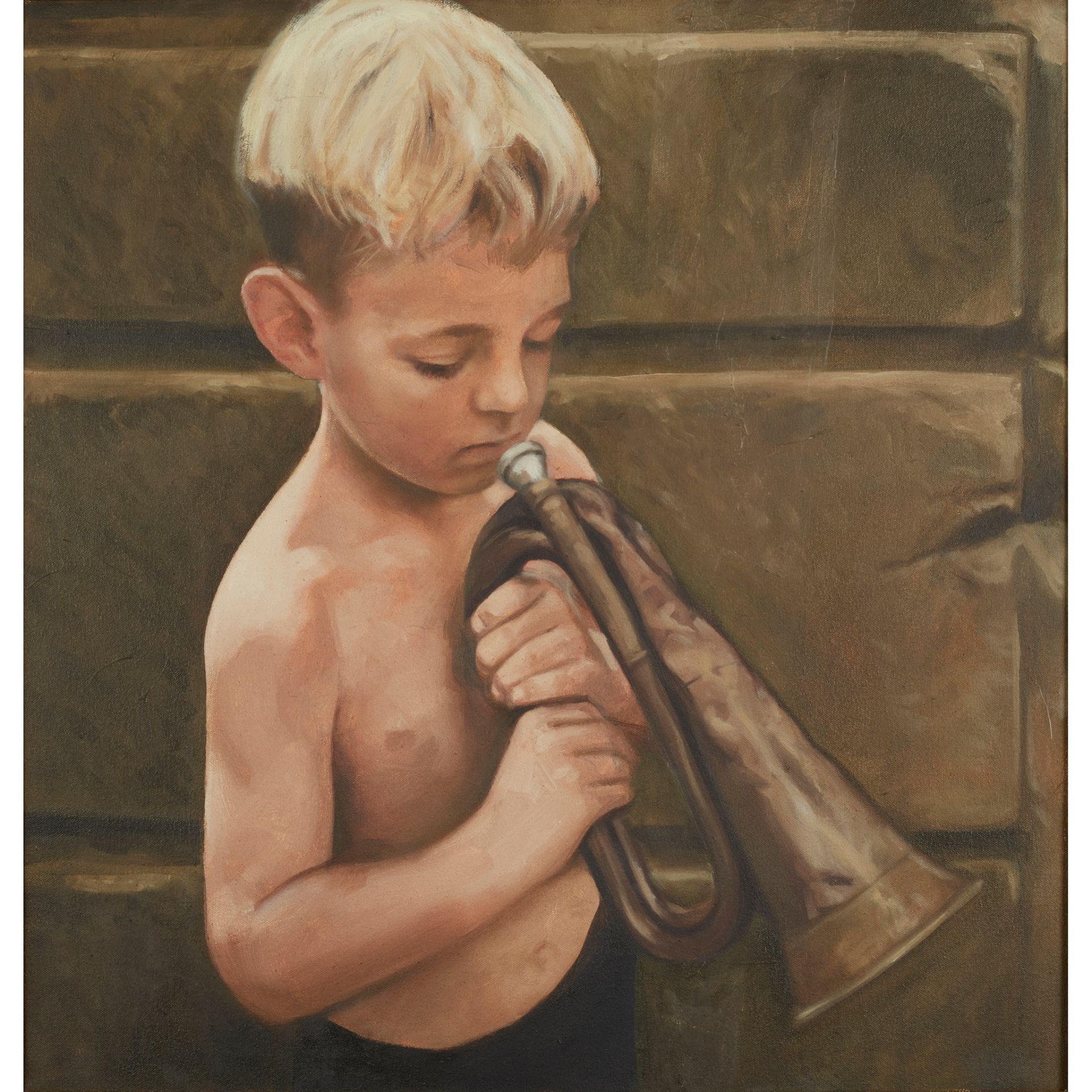 § GERARD M. BURNS (SCOTTISH 1961-) BOY WITH BUGLE