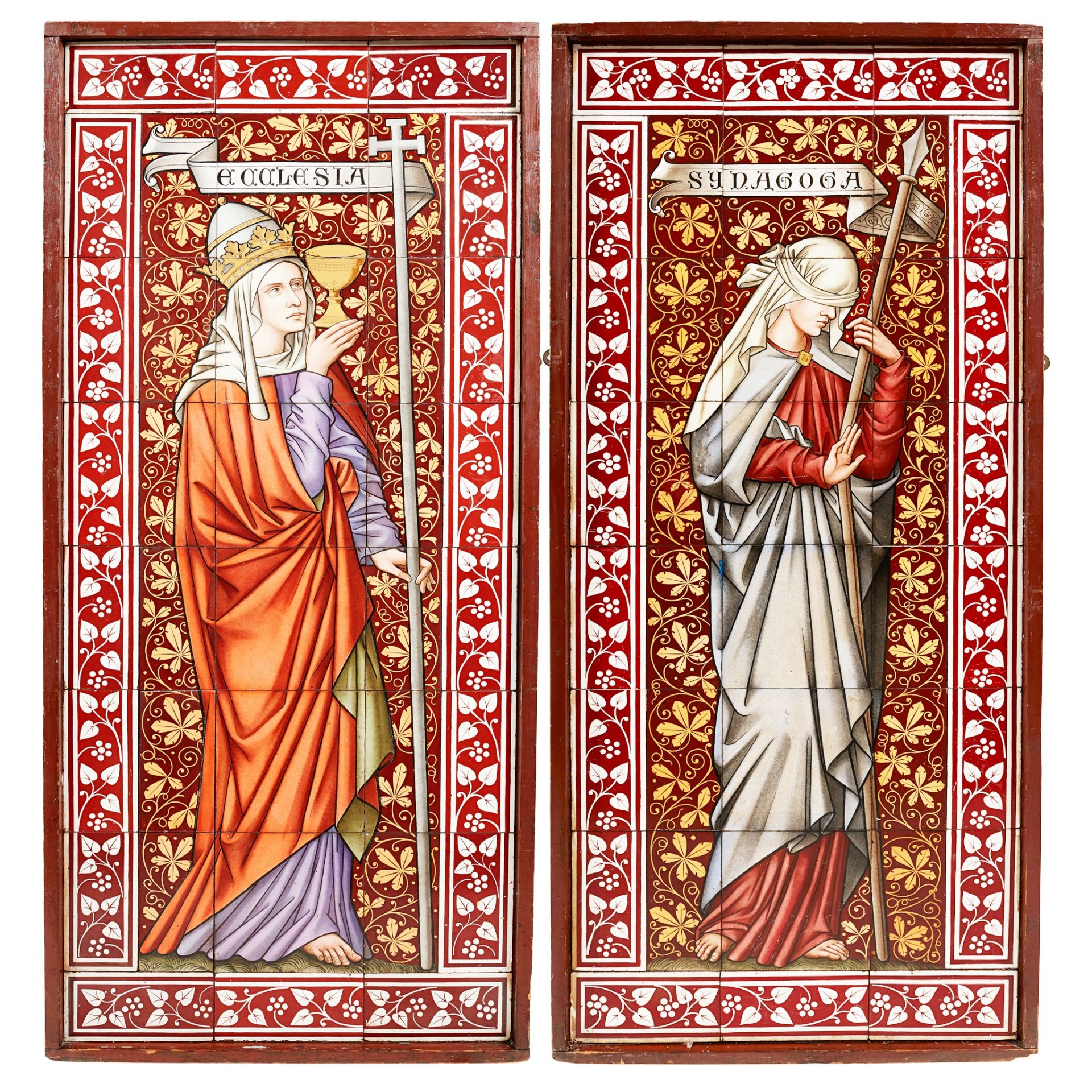 CREIL ET MONTEREAU, PARIS PAIR OF TILE PANELS, CIRCA 1880