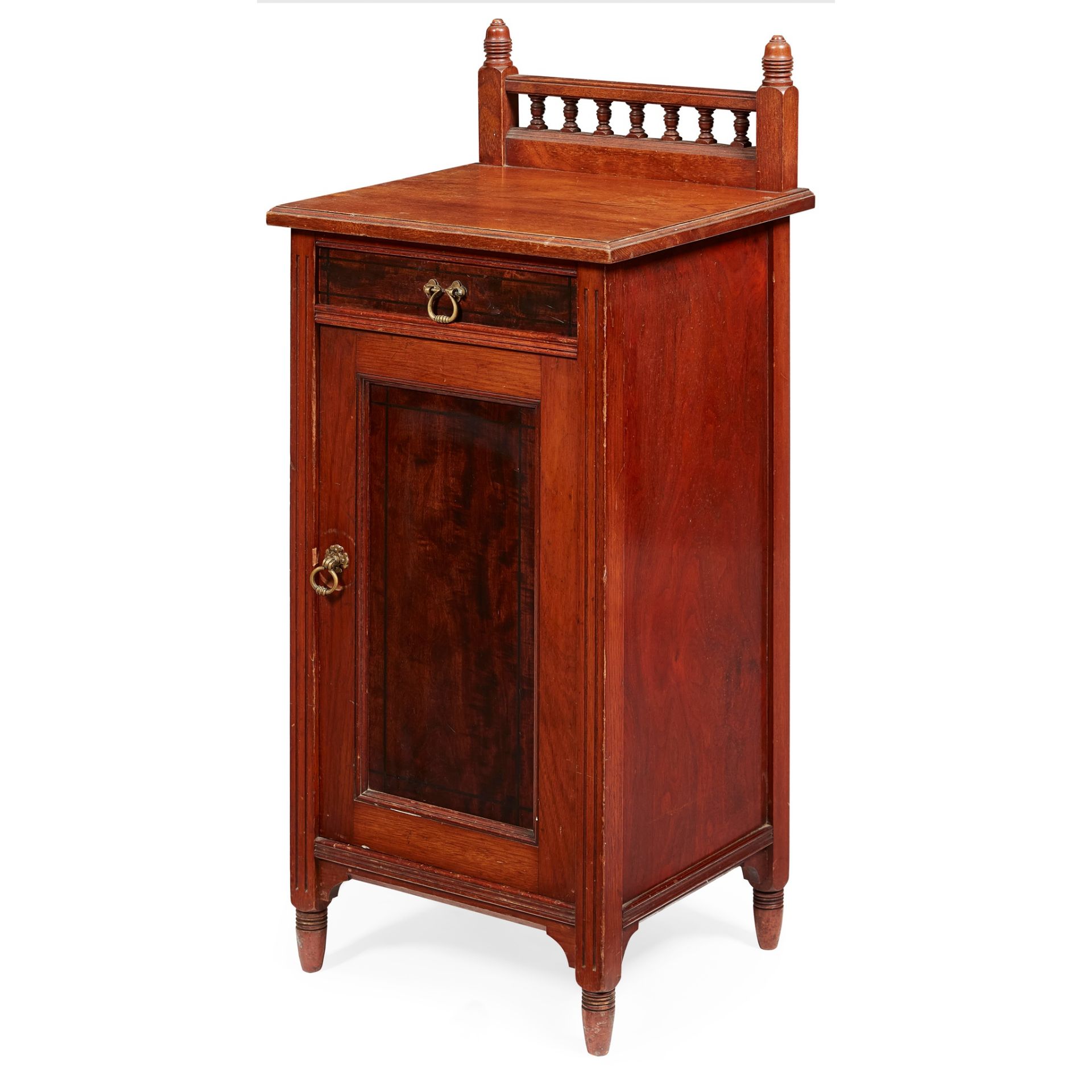 ATTRIBUTED TO E. W. GODWIN FOR GILLOW & CO., LANCASTER AESTHETIC MOVEMENT BEDSIDE CABINET, CIRCA