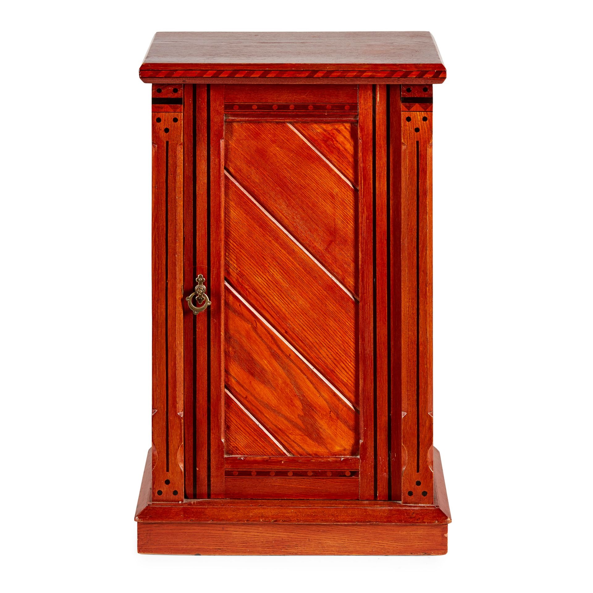 ENGLISH SCHOOL GOTHIC REVIVAL BEDSIDE CABINET, CIRCA 1880