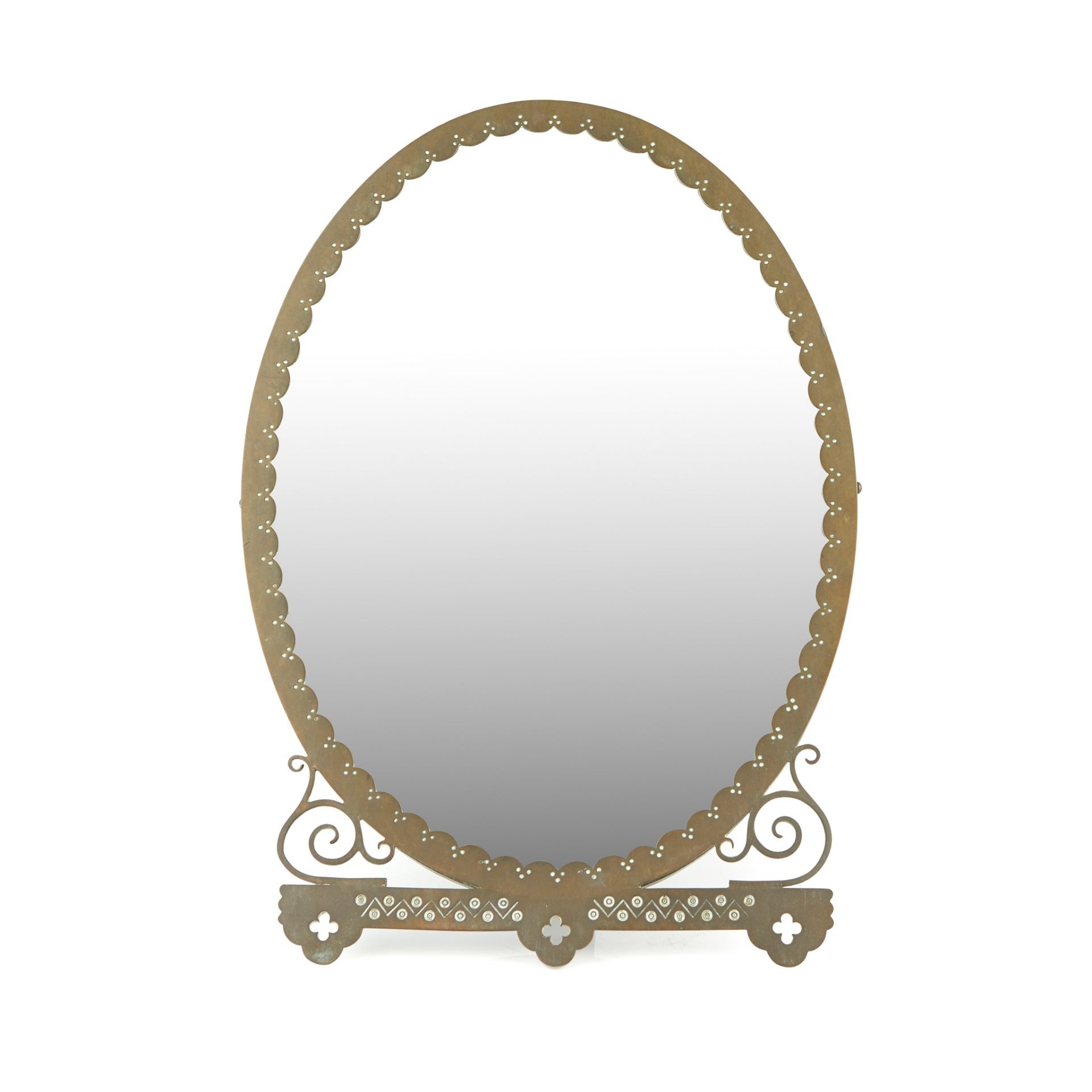 MANNER OF WILLIAM BUTTERFIELD GOTHIC REVIVAL STRUT MIRROR, CIRCA 1870 - Image 2 of 4