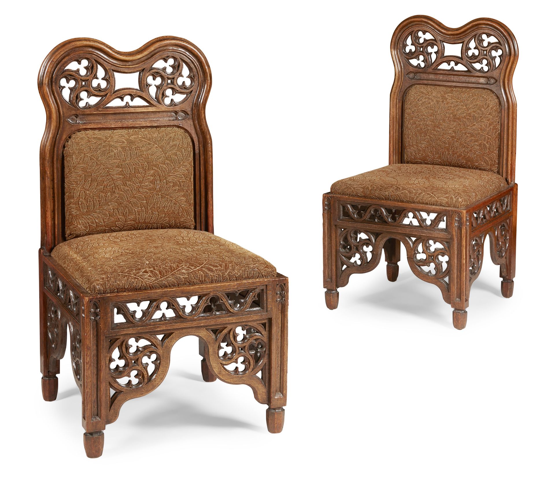 LEWIS NOCKALLS COTTINGHAM (1787-1847) FOR SAMUEL PRATT PAIR OF GOTHIC REVIVAL SIDE CHAIRS, CIRCA