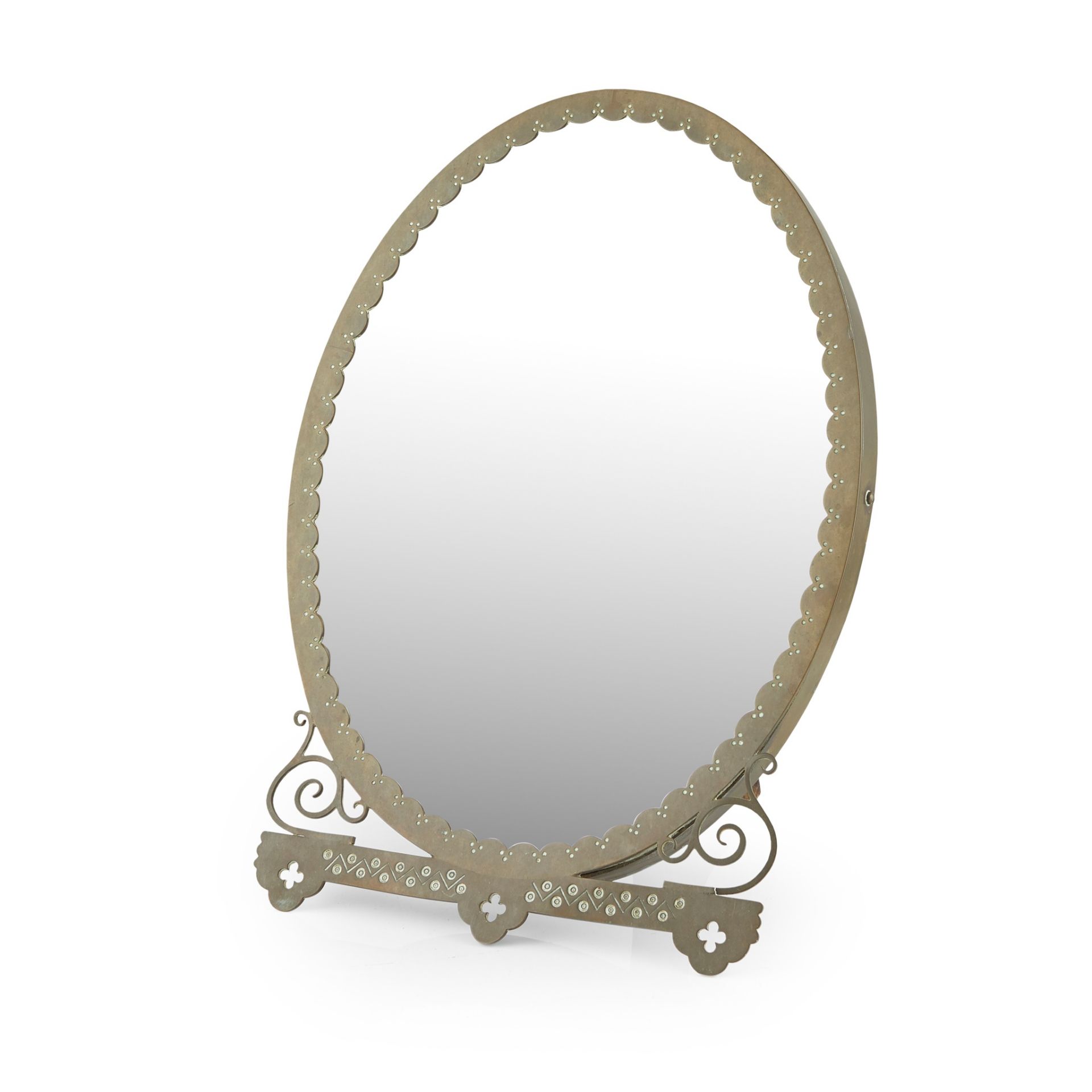 MANNER OF WILLIAM BUTTERFIELD GOTHIC REVIVAL STRUT MIRROR, CIRCA 1870 - Image 3 of 4