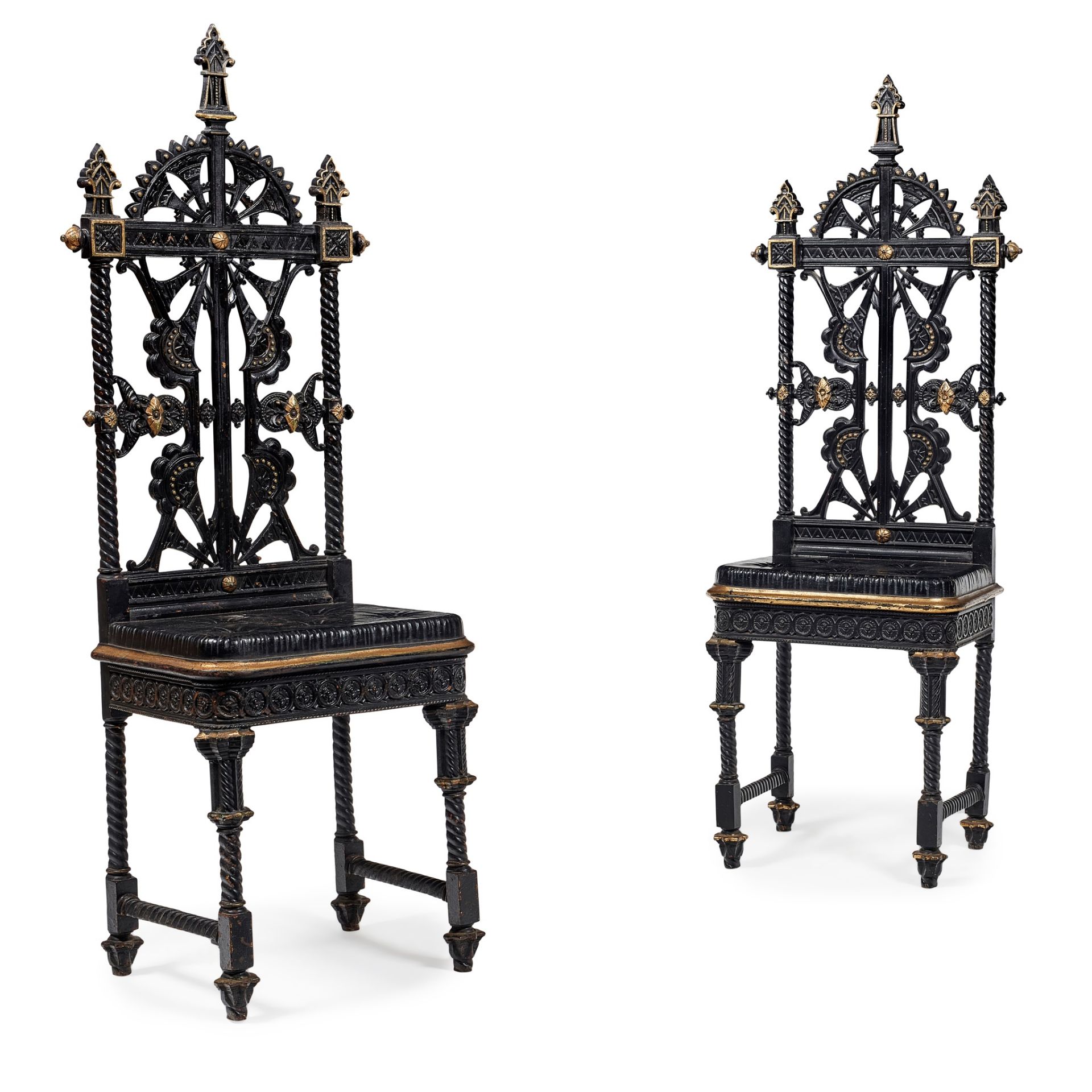 ATTRIBUTED TO CHRISTOPHER DRESSER FOR COALBROOKDALE IRONWORK COMPANY PAIR OF AESTHETIC MOVEMENT