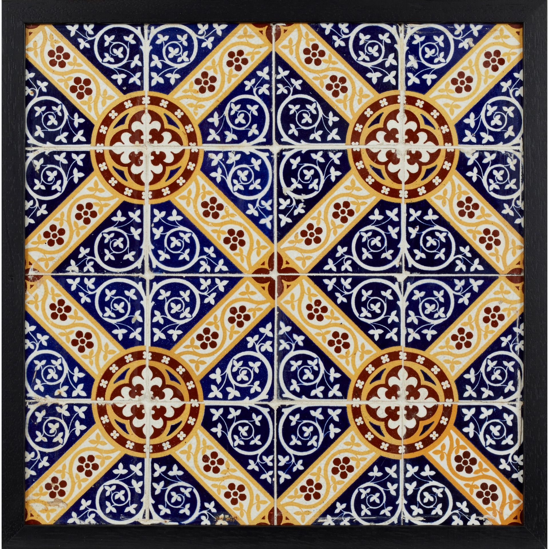 A.W.N. PUGIN (1812-1852) FOR MINTON & CO. SIXTEEN-TILE PANEL, CIRCA 1860