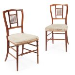 JAMES SHOOLBRED & CO., LONDON, ATTRIBUTED TO H. W. BATLEY PAIR OF AESTHETIC MOVEMENT SIDE CHAIRS,