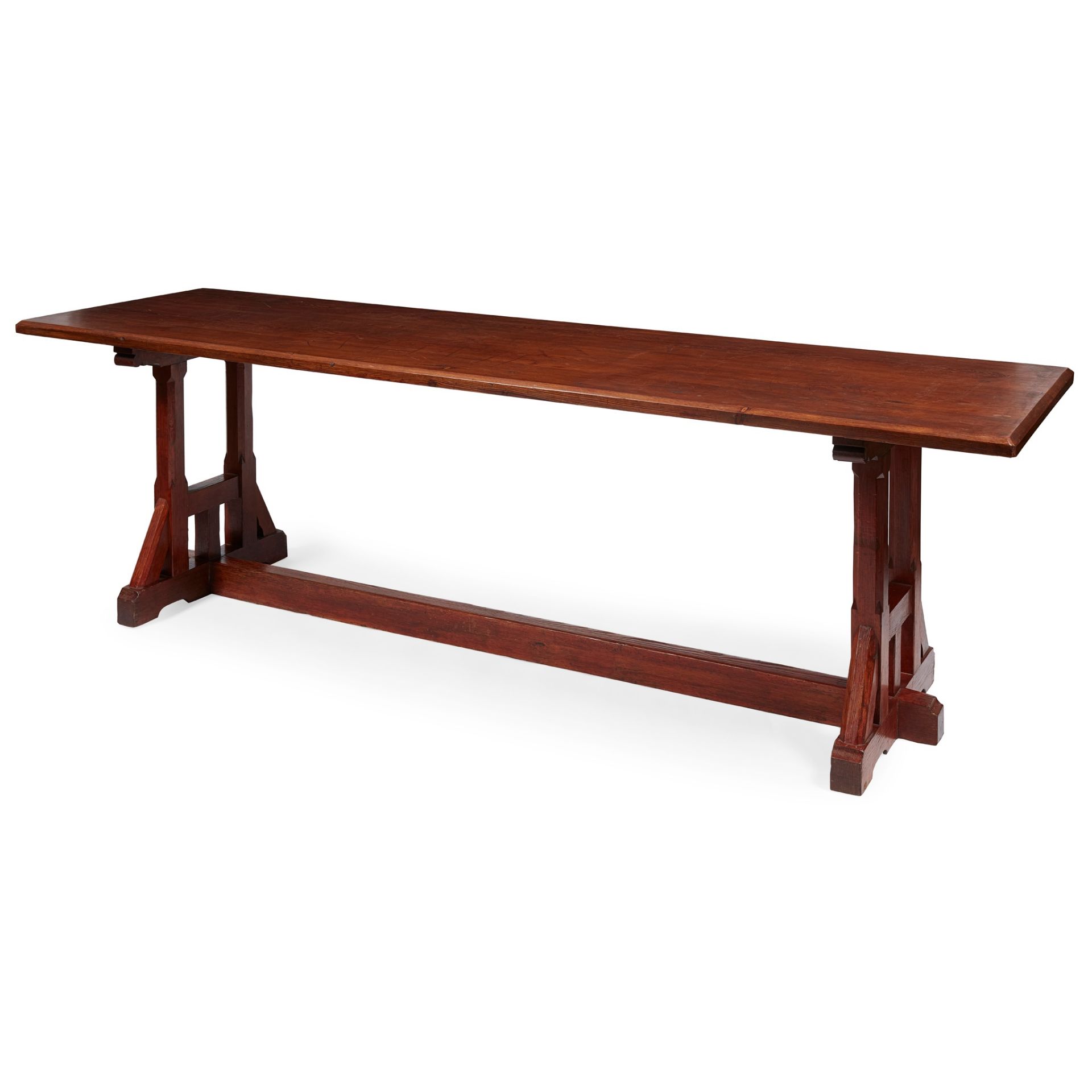 ENGLISH SCHOOL GOTHIC REVIVAL REFECTORY TABLE, CIRCA 1870