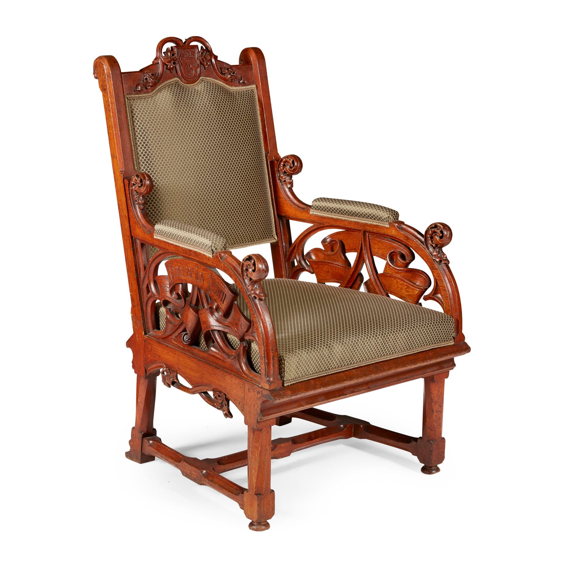 ATTRIBUTED TO EDWIN OPPLER (1831-1880) GERMAN ARMCHAIR, CIRCA 1860