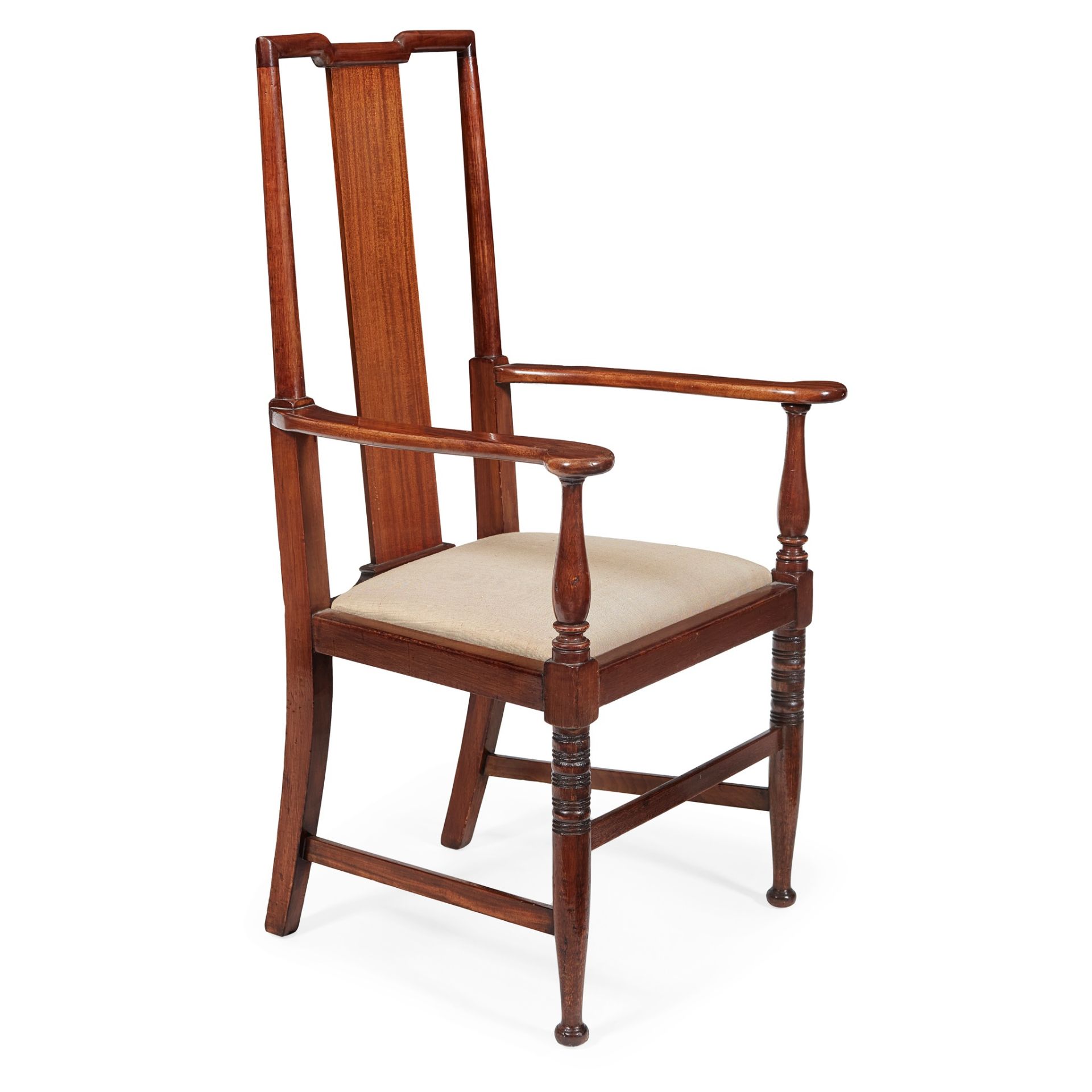 ATTRIBUTED TO RICHARD NORMAN SHAW FOR MORRIS & CO. ARTS & CRAFTS 'TABARD' ARMCHAIR, CIRCA 1900