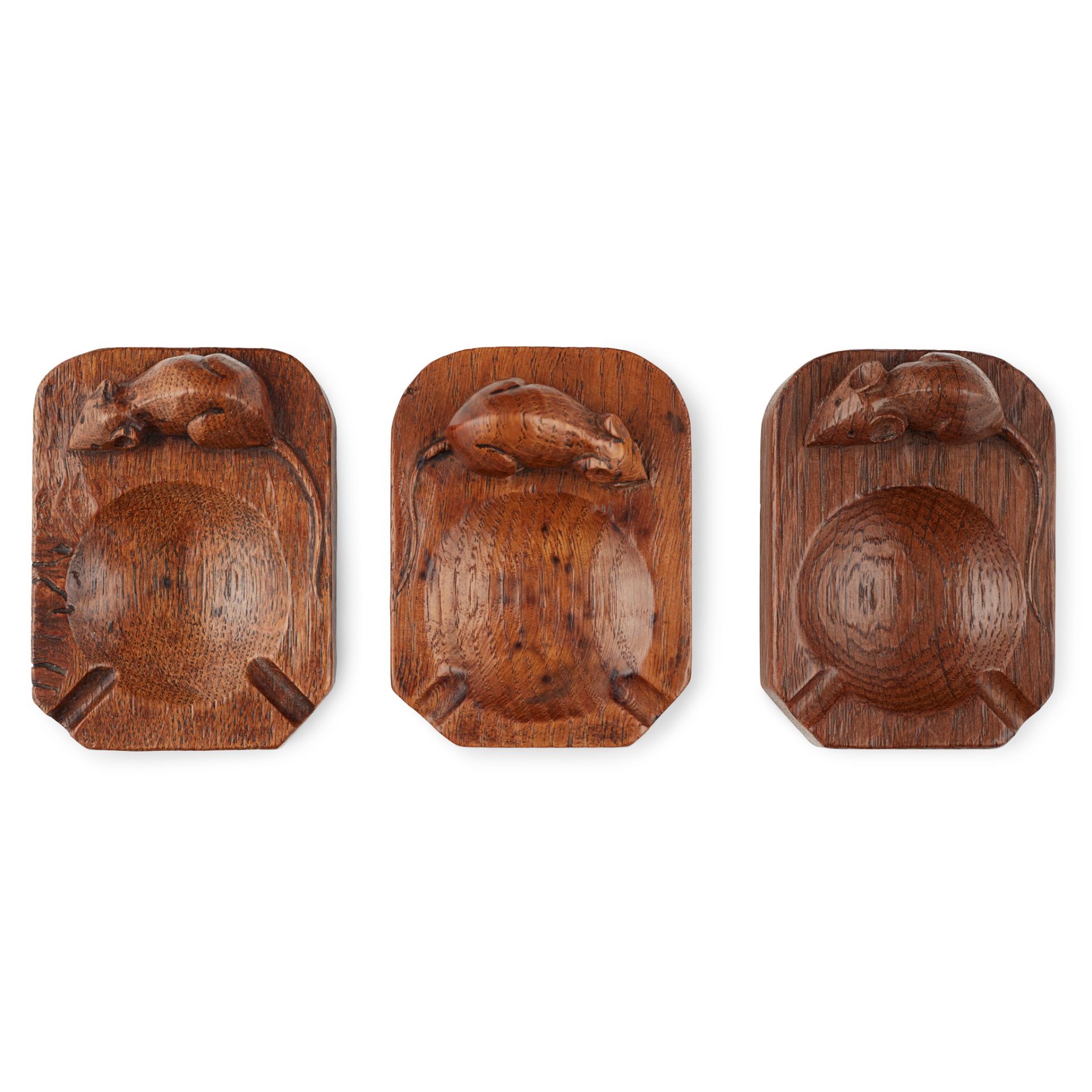 ROBERT 'MOUSEMAN' THOMPSON (1876-1955) GROUP OF THREE ASHTRAYS, CIRCA 1930S-40S - Image 2 of 2