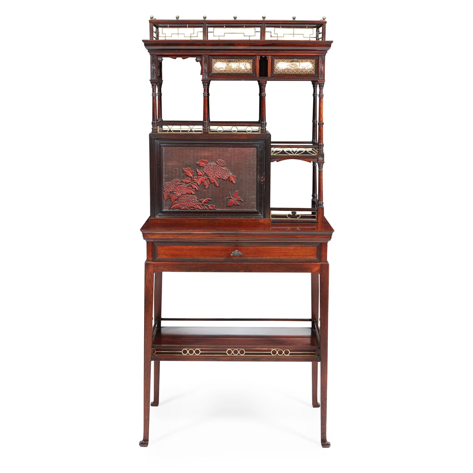 Y HOWARD & SONS, LONDON AESTHETIC MOVEMENT SIDE CABINET, CIRCA 1875
