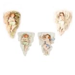 ROYAL WORCESTER GROUP OF FOUR 'FOUR SEASONS' ALLEGORICAL WALL BRACKETS, LATE 19TH CENTURY