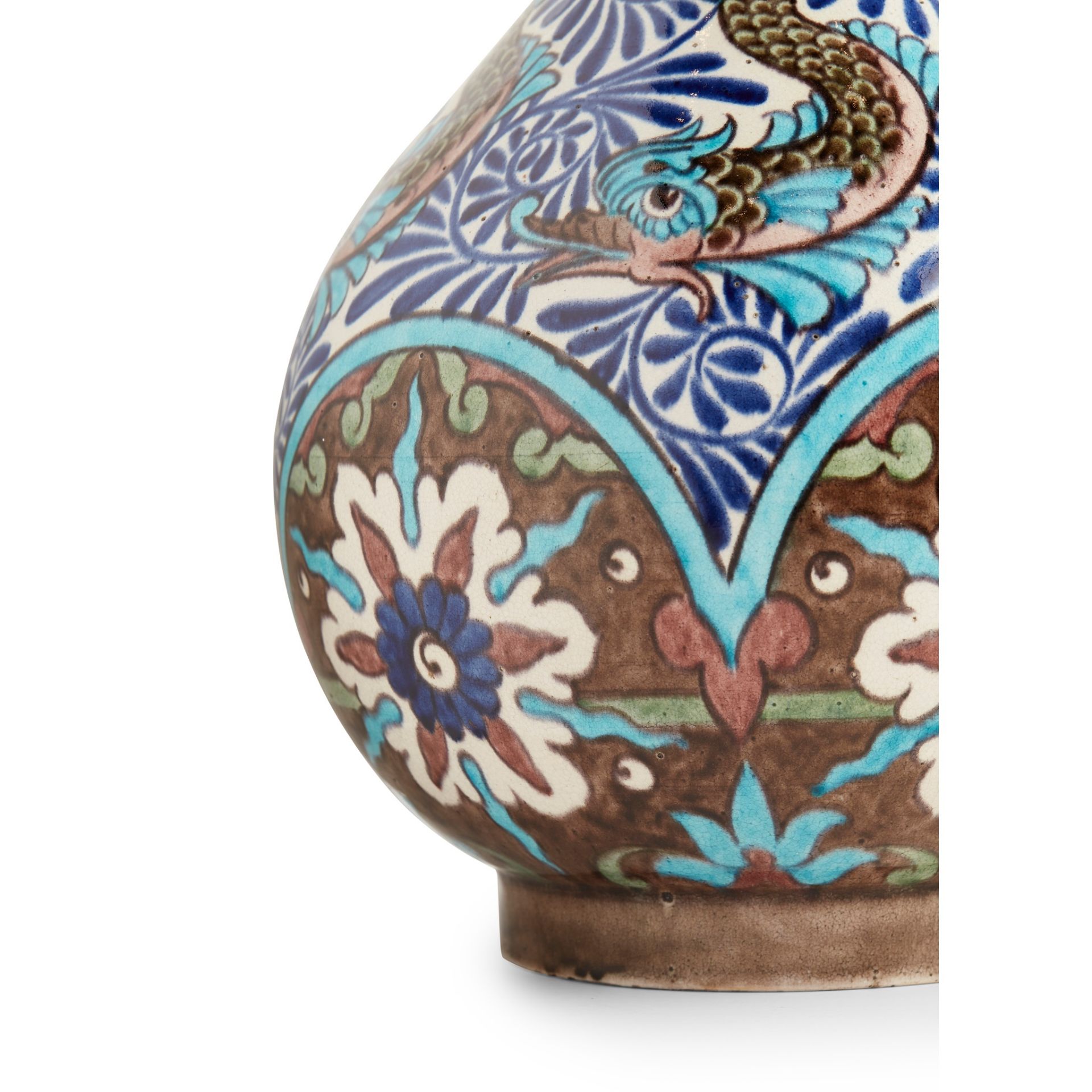 BURMANTOFTS POTTERY, LEEDS ANGLO-PERSIAN FAIENCE VASE, CIRCA 1890 - Image 3 of 3