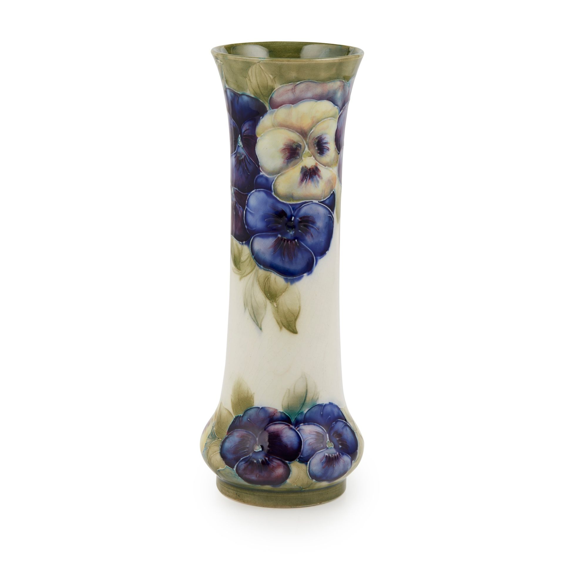 WILLIAM MOORCROFT (1872-1945) FOR JAMES MACINTYRE & CO. 'PANSIES' PATTERN VASE, CIRCA 1910