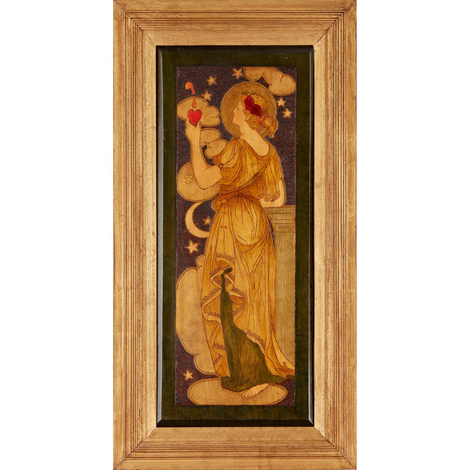 SCOTTISH SCHOOL NIGHT & DAY, PAIR OF ART NOUVEAU PANELS, CIRCA 1910 - Bild 5 aus 7