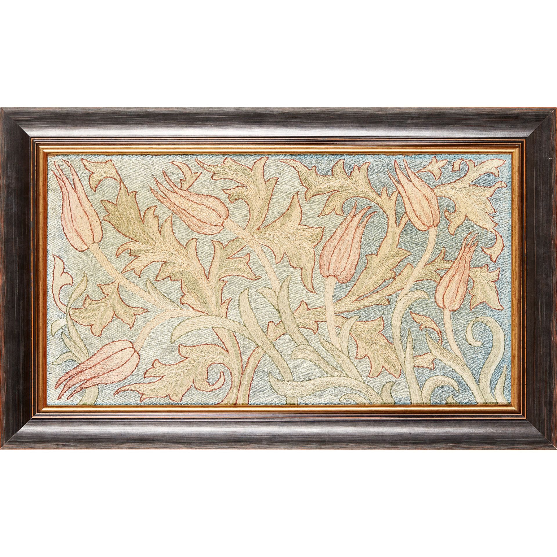 MAY MORRIS (1862-1938) FOR MORRIS & CO. 'TULIP' EMBROIDERED PANEL, CIRCA 1890