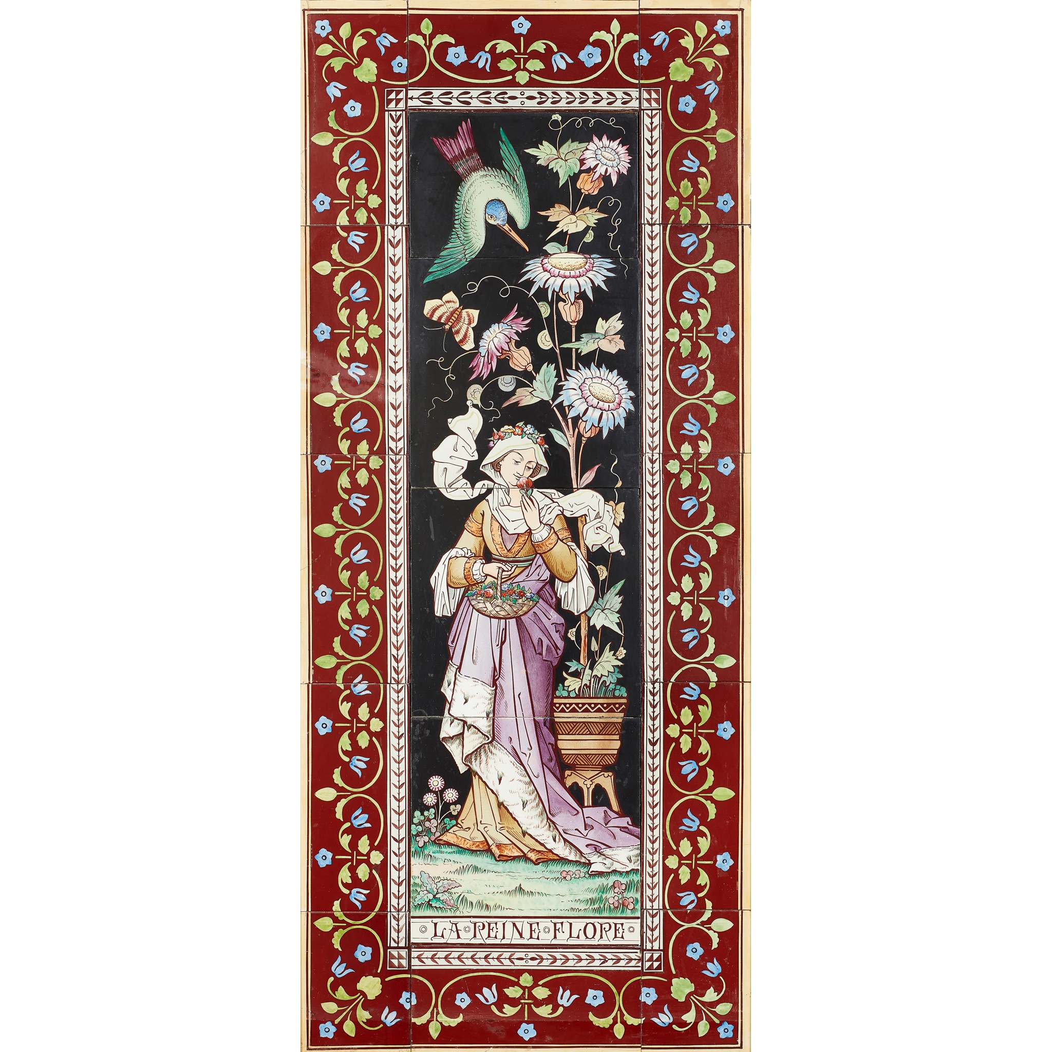 MINTON & CO. TILE PANEL, 'LA REINE FLORE', CIRCA 1880