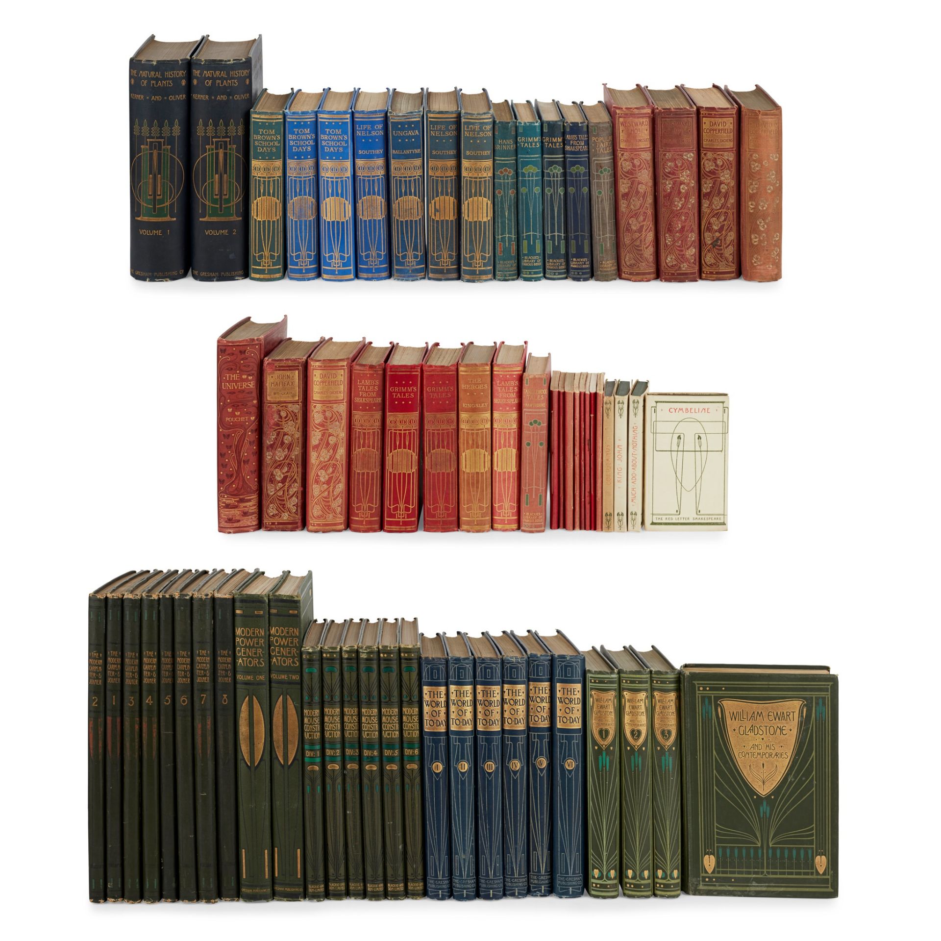 TALWIN MORRIS (1865-1911) LARGE COLLECTION OF GLASGOW SCHOOL ART NOUVEAU BOOK BINDINGS