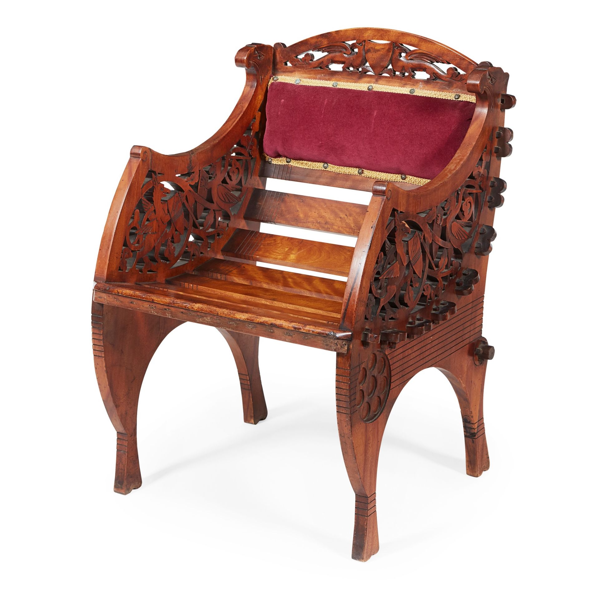 WALFORD & DONKIN, LONDON GOTHIC REVIVAL ARMCHAIR, CIRCA 1870