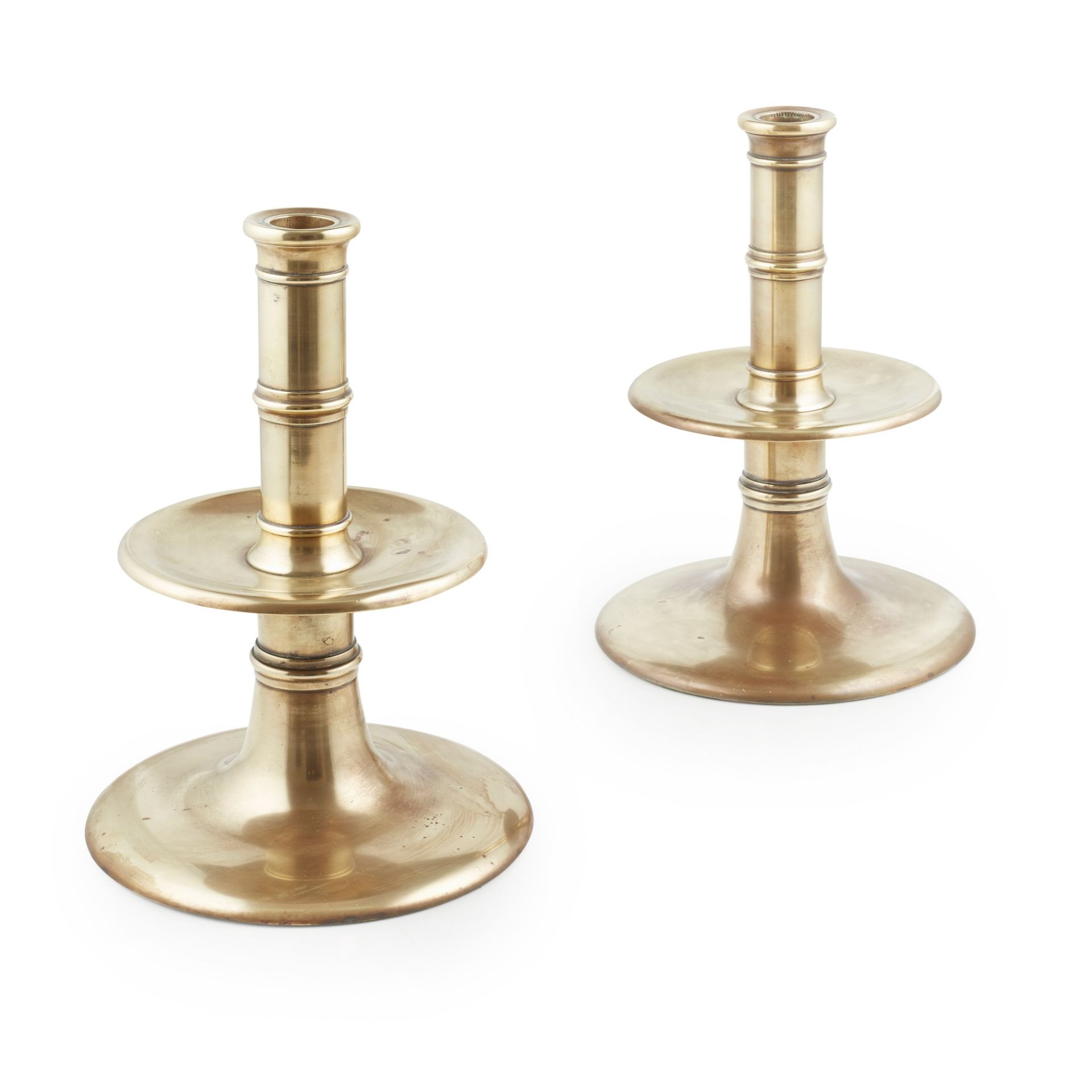 ENGLISH SCHOOL PAIR OF GOTHIC REVIVAL CANDLESTICKS, CIRCA 1880