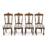 FRENCH SCHOOL FOUR AESTHETIC MOVEMENT PARLOUR CHAIRS, CIRCA 1880