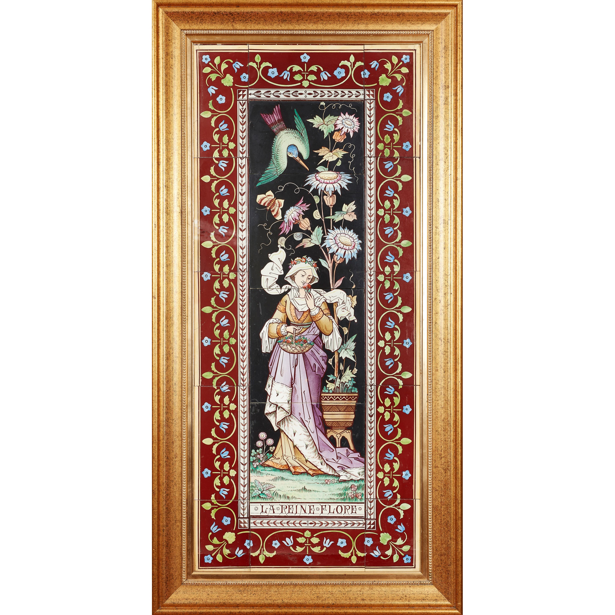 MINTON & CO. TILE PANEL, 'LA REINE FLORE', CIRCA 1880 - Image 2 of 3