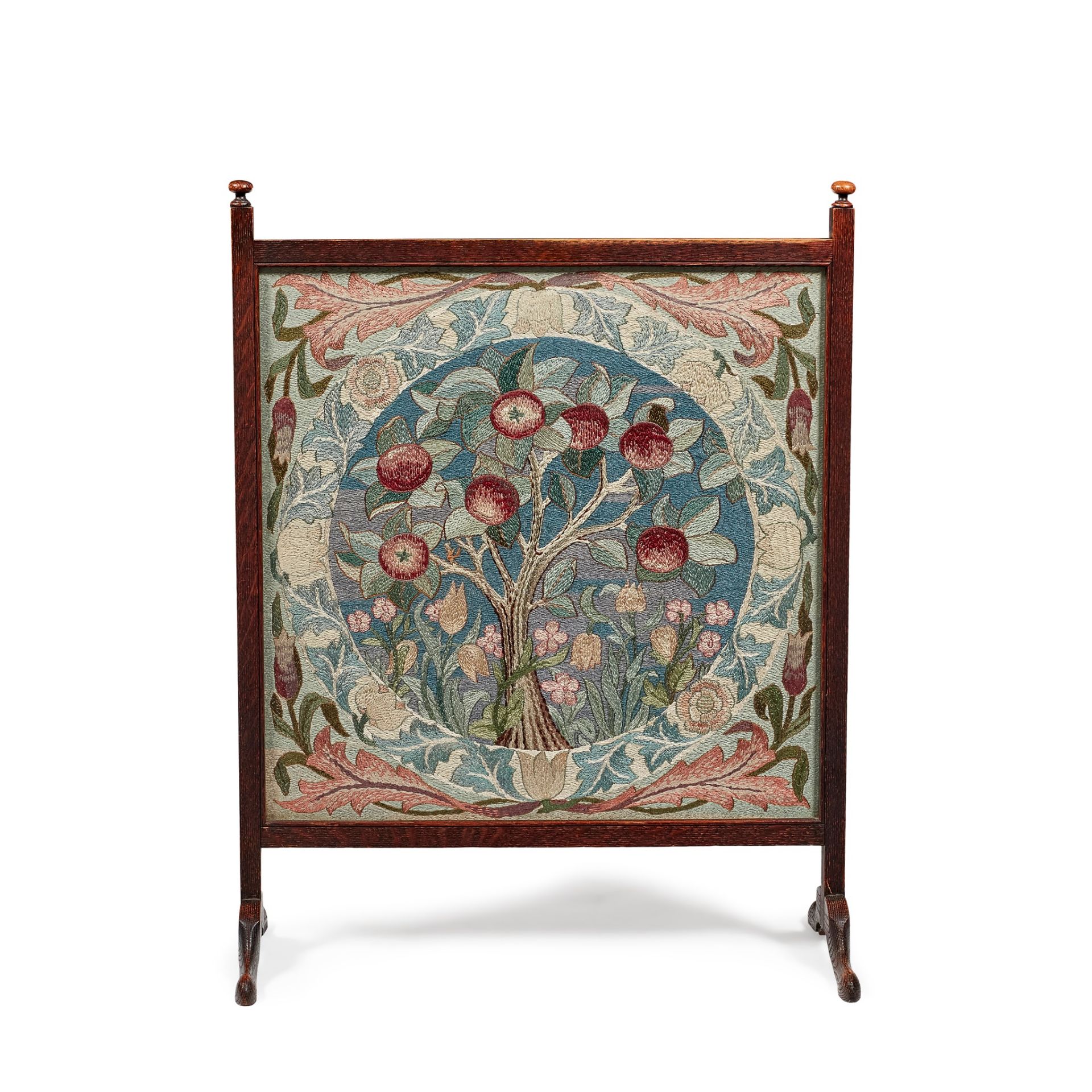 WILLIAM MORRIS FOR MORRIS & CO. ‘APPLE TREE’ EMBROIDERED PANEL, CIRCA 1900