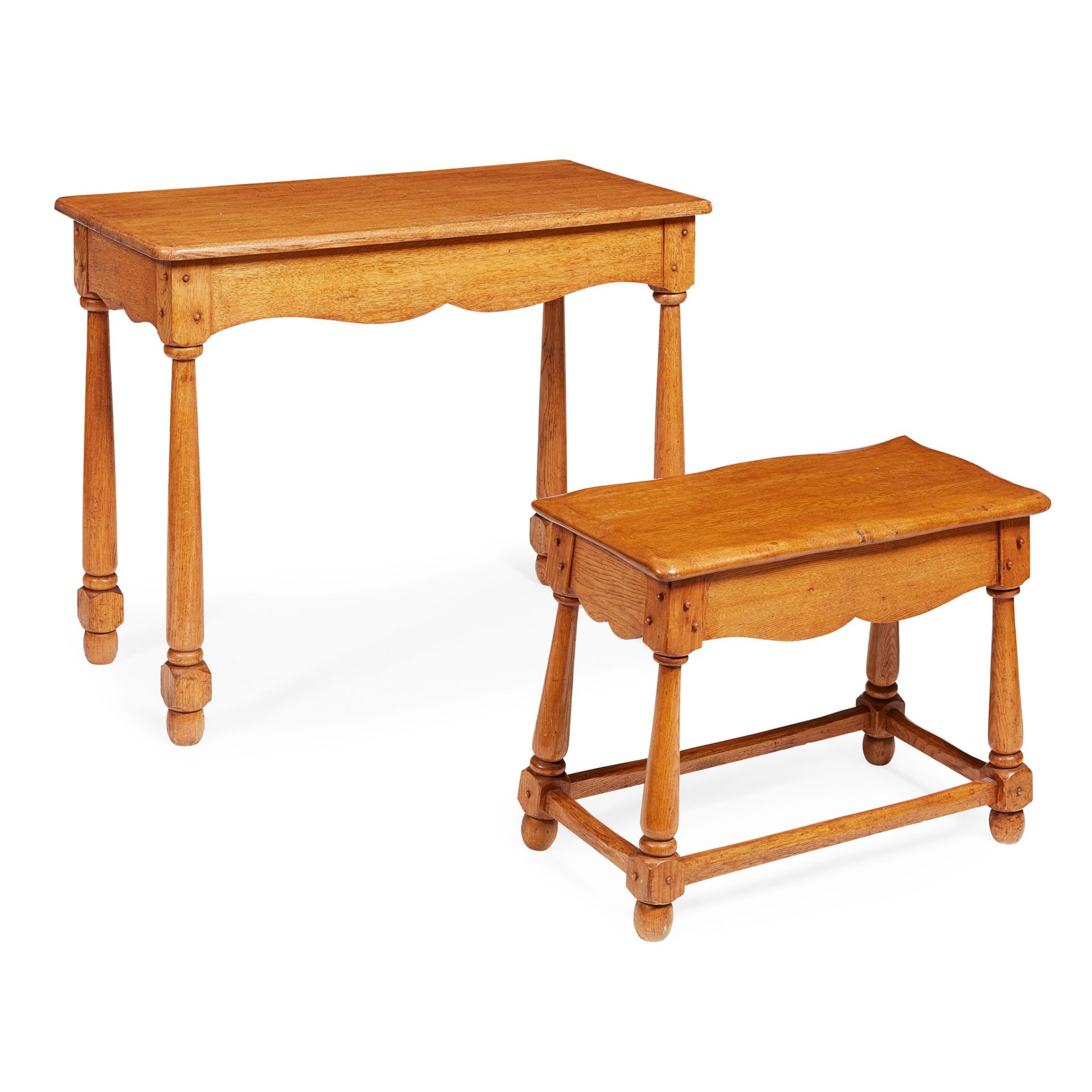 ENGLISH SCHOOL ARTS & CRAFTS WRITING TABLE, CIRCA 1900 - Image 2 of 2