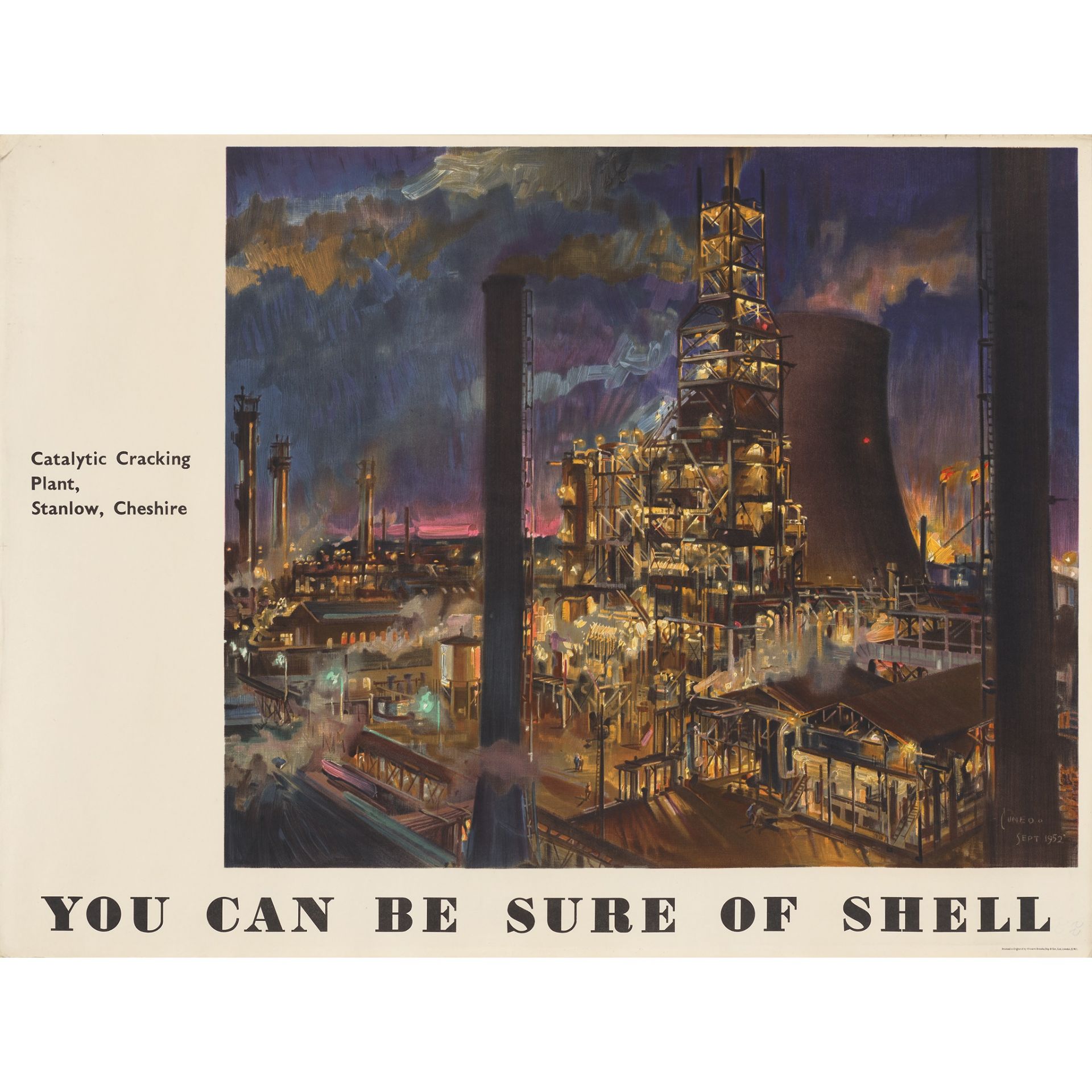 Terence Cuneo (1907-1996) Stanlow By Night - Image 2 of 2