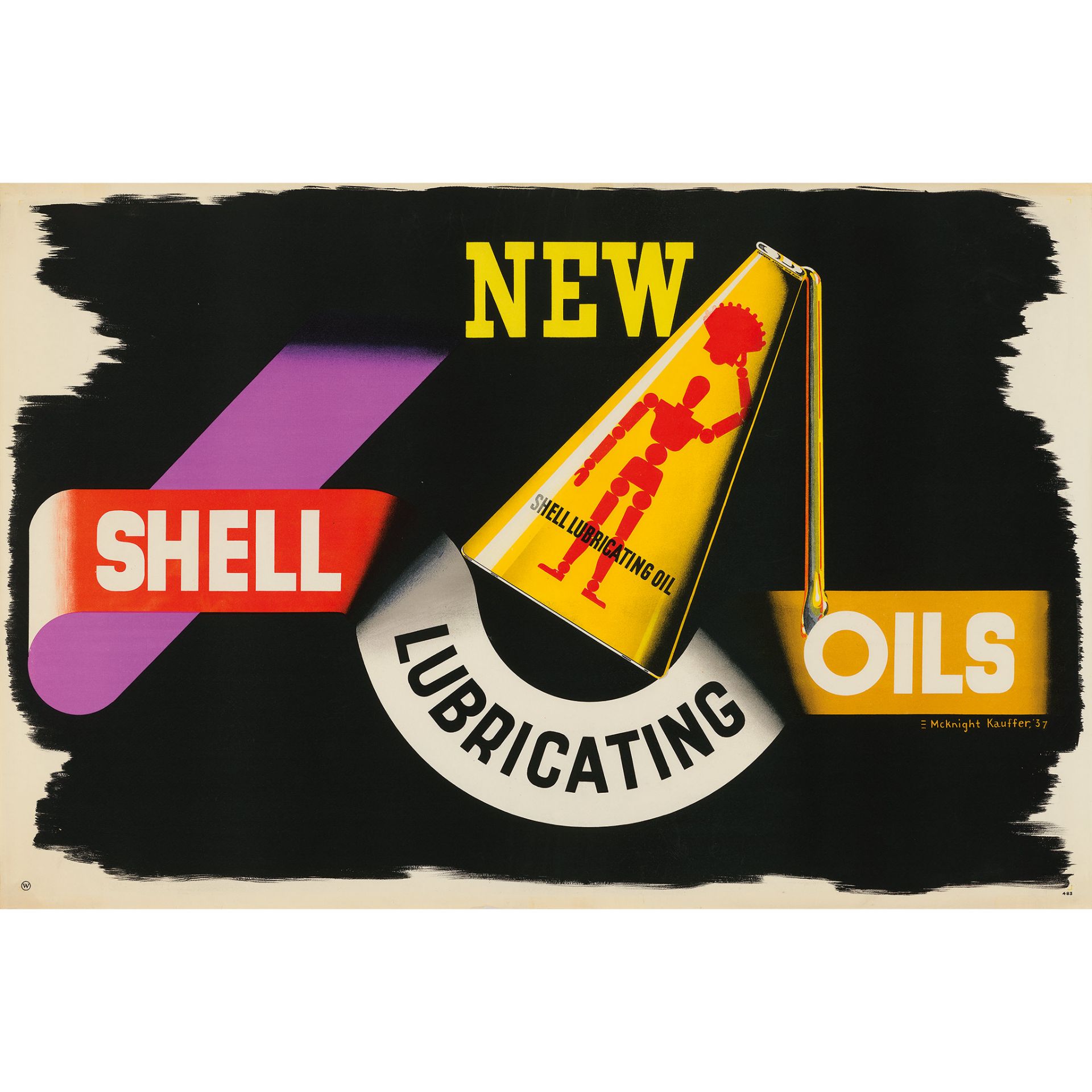 Edward McKnight Kauffer (1890-1954) Shell Lubricating- new oils