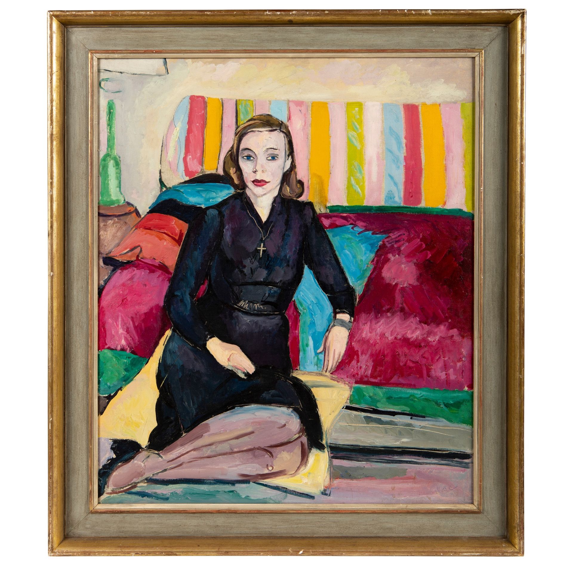 § EDWARD WOLFE R.A. (SOUTH AFRICAN/BRITISH 1897-1982) JOANNE VAUGHAN IN BLACK DRESS, 1942 - Image 2 of 3