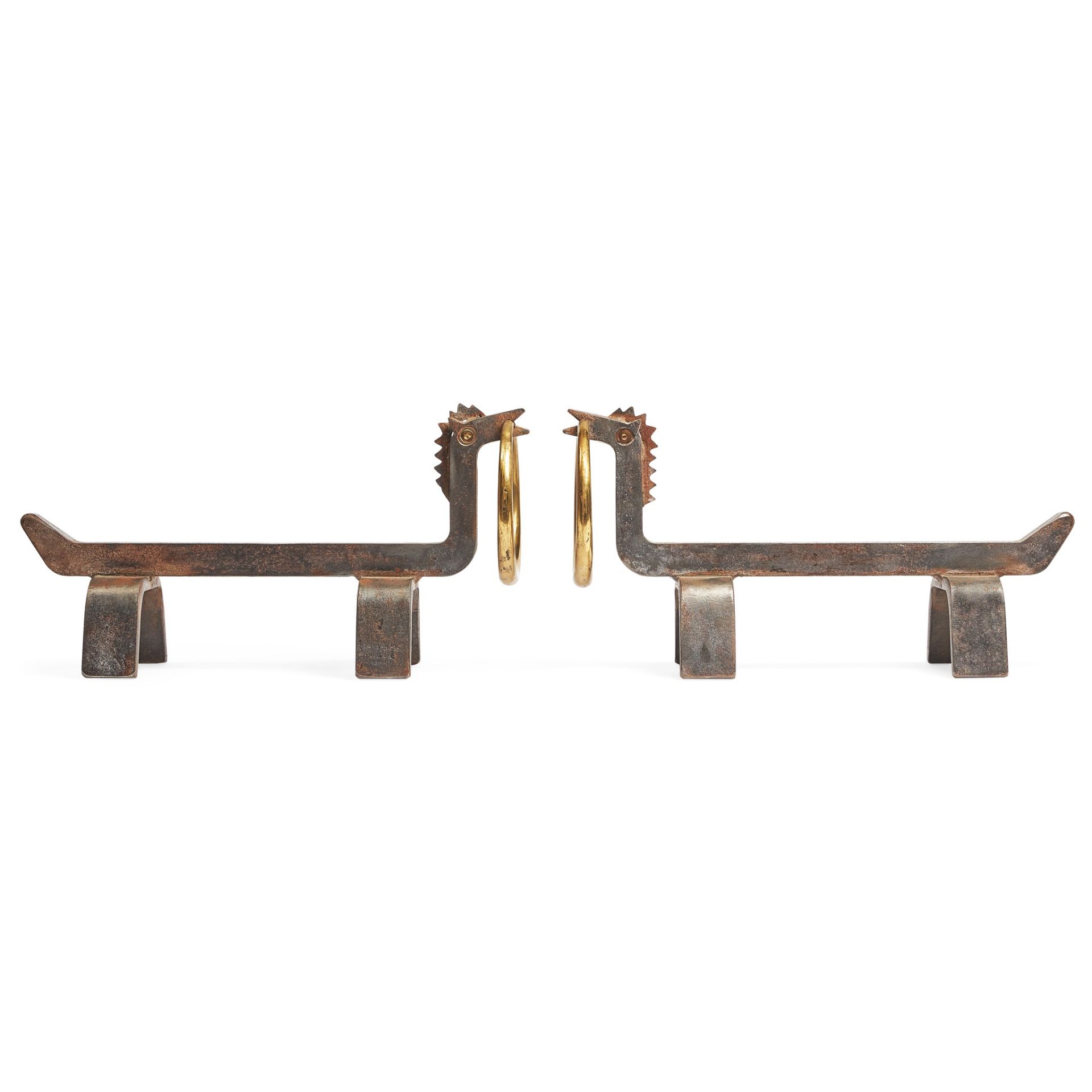 OSVALDO BORSANI (ITALIAN 1911-1985) (ATTRIBUTED TO) PAIR OF ANDIRONS, DESIGNED CIRCA 1946 - Image 2 of 4