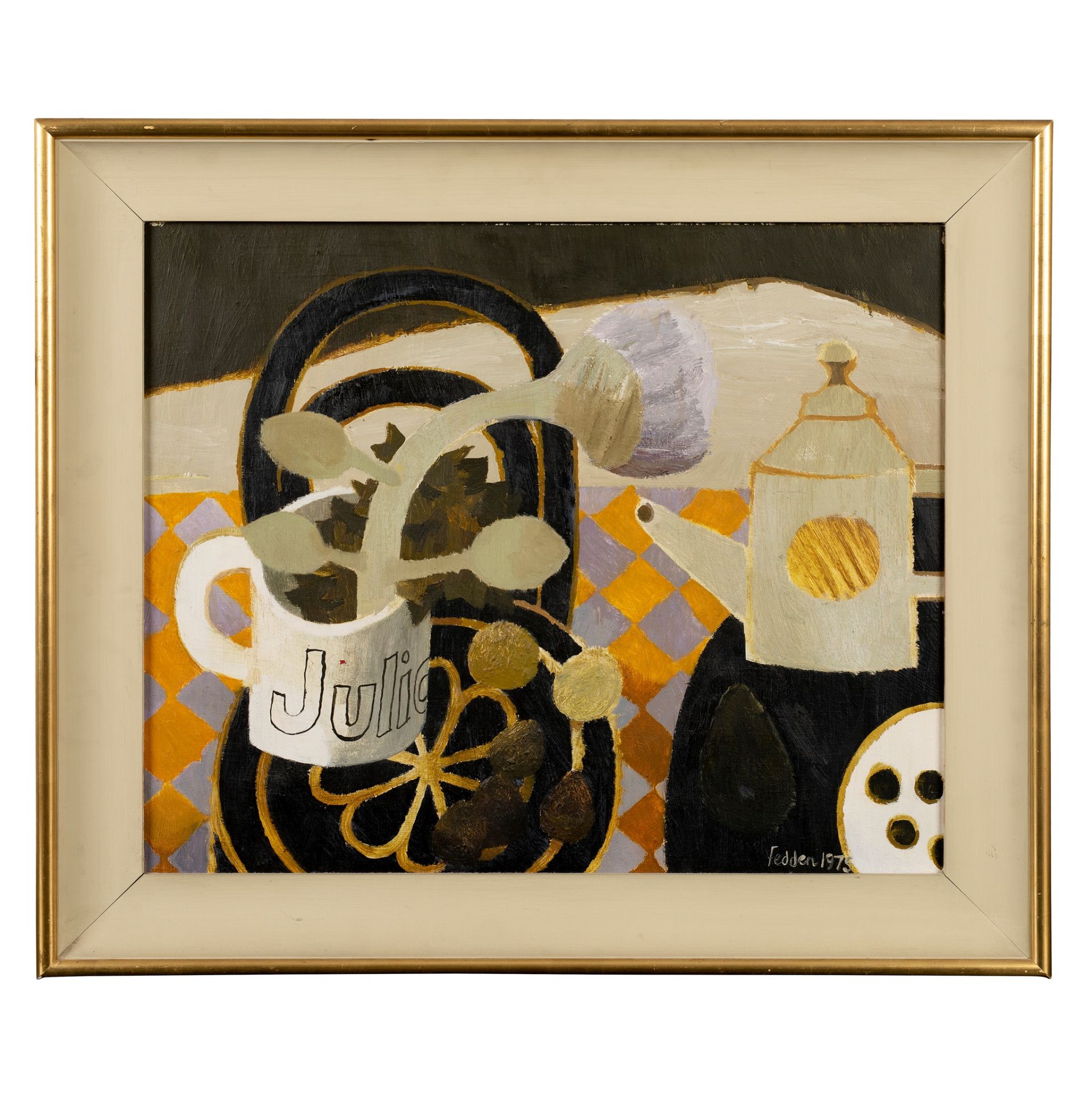 § MARY FEDDEN O.B.E. R.A. R.W.A. (BRITISH 1915-2012) JULIAN'S MUG, 1975 - Image 2 of 3