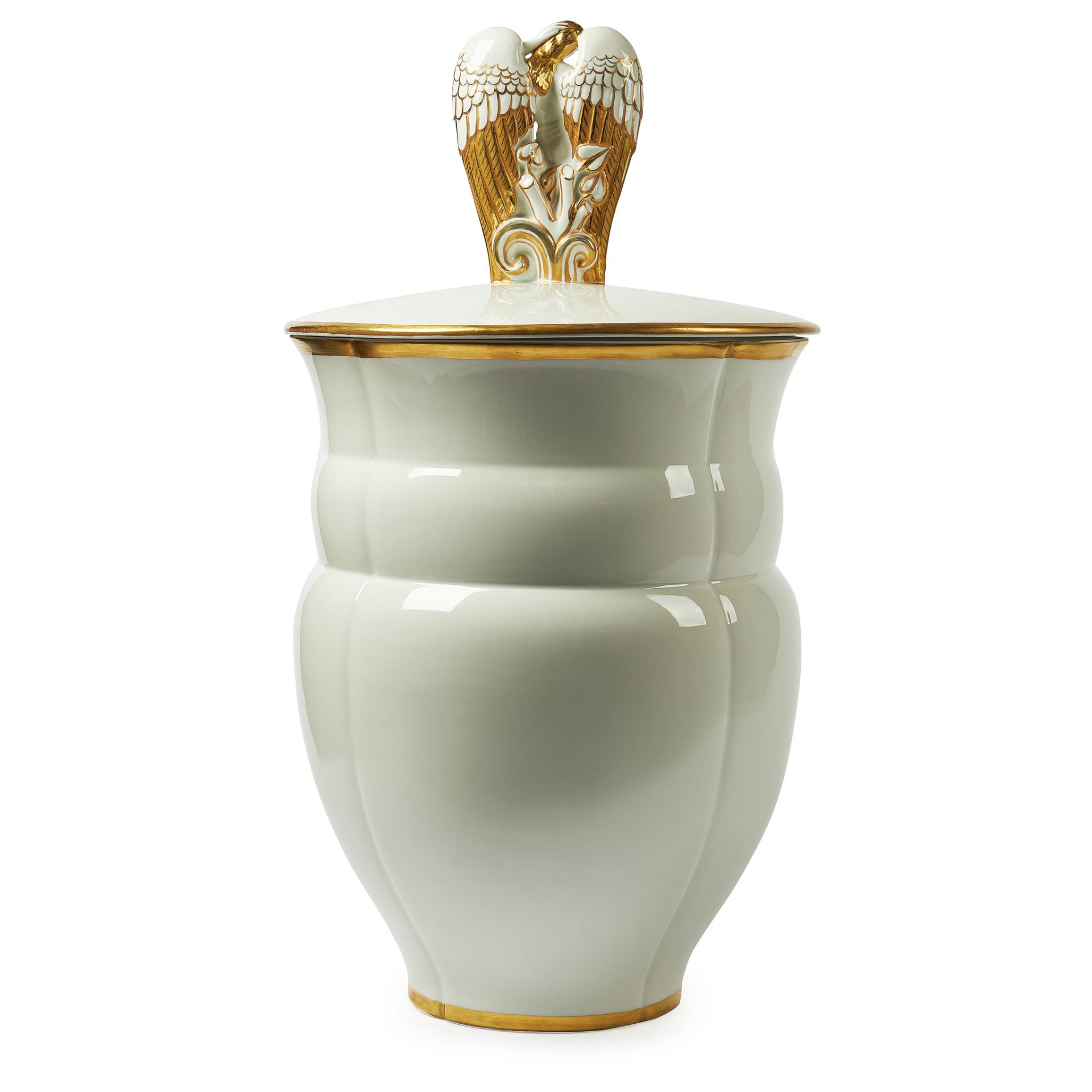 GIO PONTI (ITALIAN 1891-1979) FOR RICHARD GINORI MONUMENTAL ANGELO VASE AND COVER, CIRCA 1930