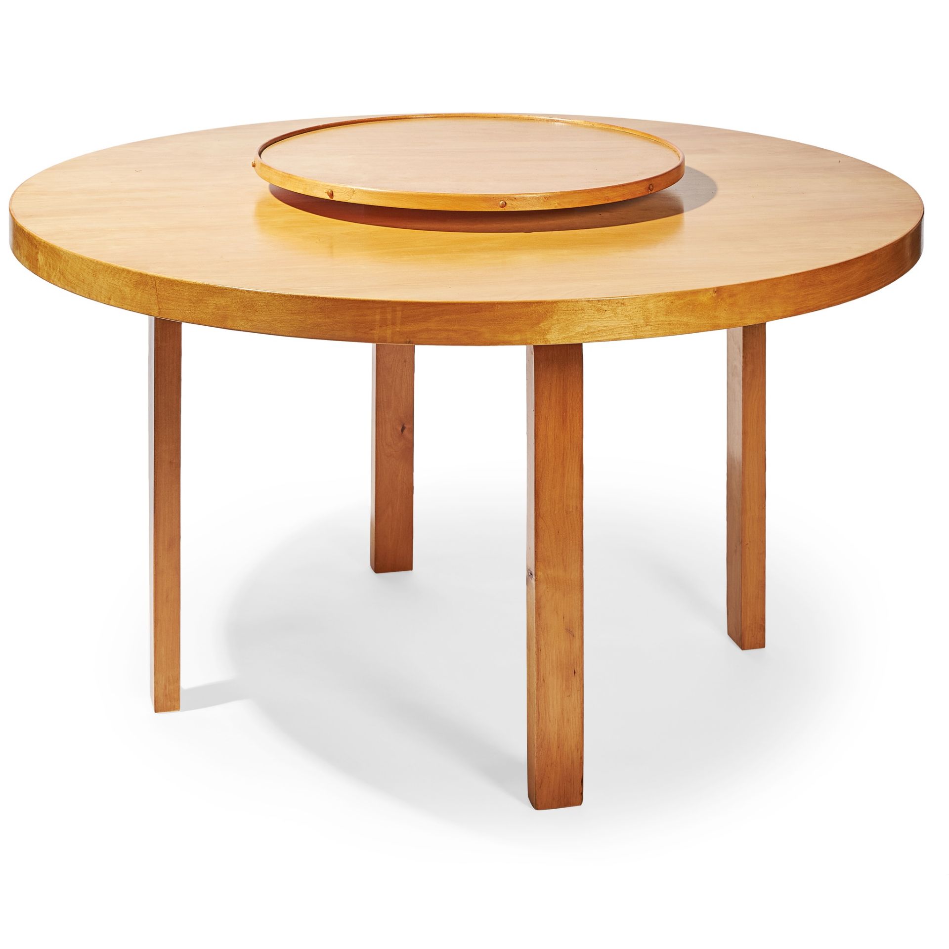 ALVAR AALTO (FINNISH 1898-1976) FOR FINMAR TABLE WITH LAZY SUSAN, DESIGNED 1933