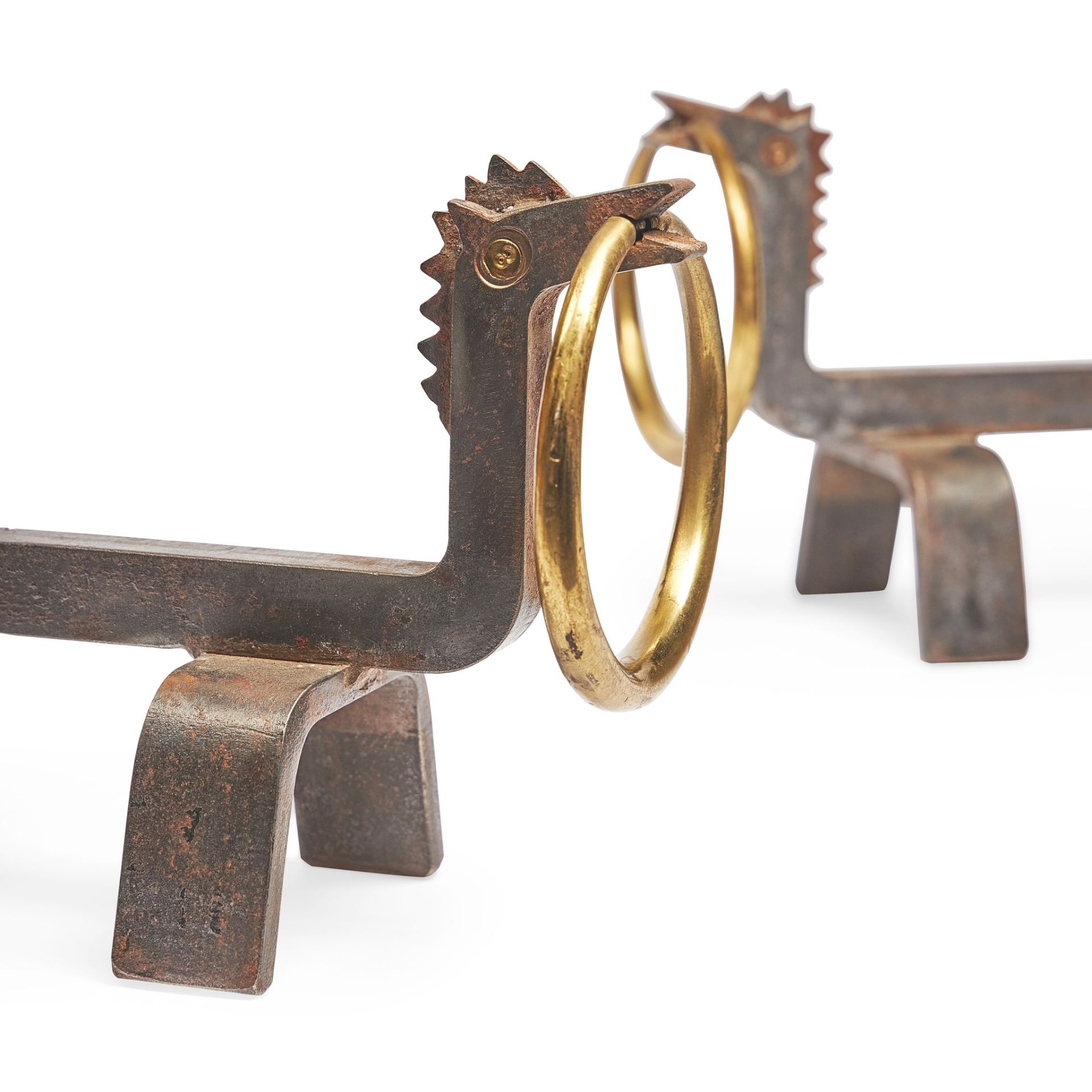 OSVALDO BORSANI (ITALIAN 1911-1985) (ATTRIBUTED TO) PAIR OF ANDIRONS, DESIGNED CIRCA 1946 - Image 4 of 4