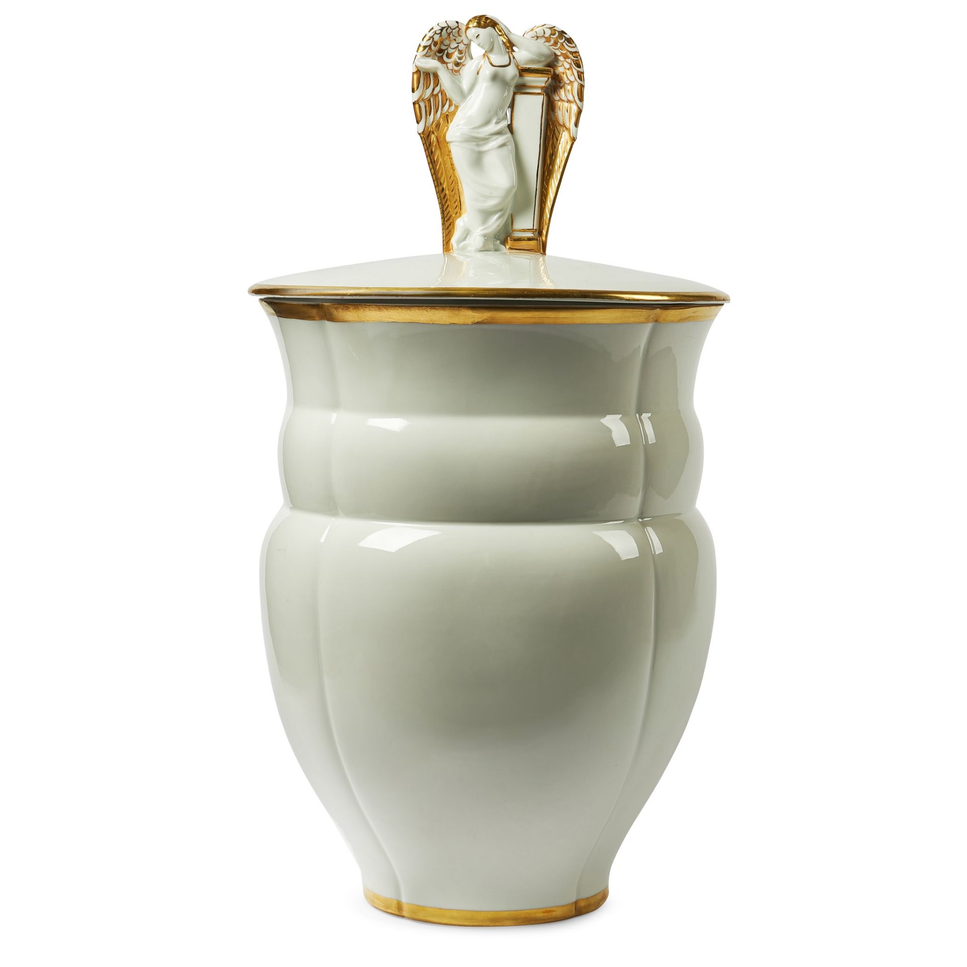 GIO PONTI (ITALIAN 1891-1979) FOR RICHARD GINORI MONUMENTAL ANGELO VASE AND COVER, CIRCA 1930 - Image 2 of 2