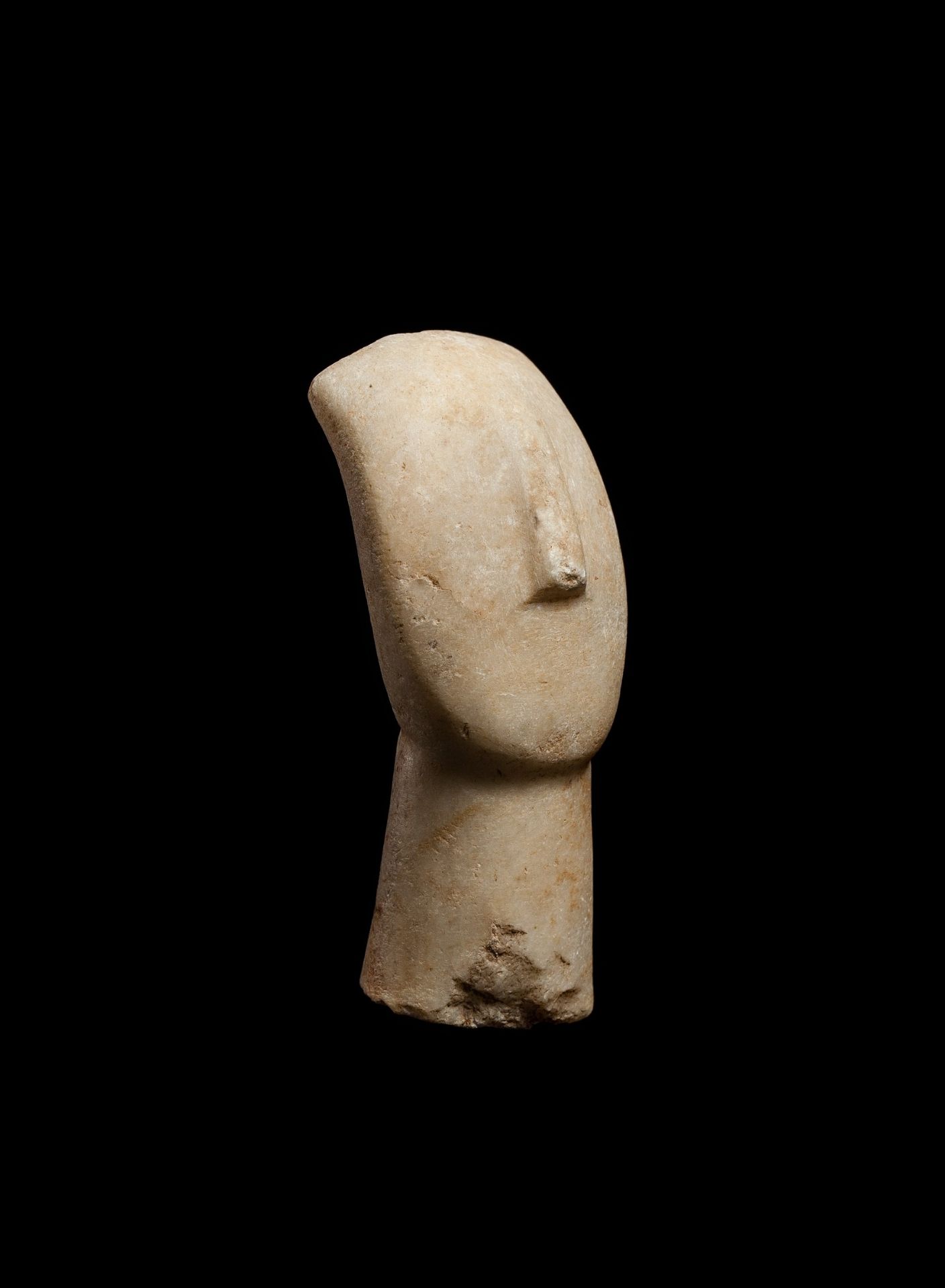 CYCLADIC IDOL HEAD CYCLADES, EARLY CYCLADIC II, C. 2600 - 2400 B.C. - Image 2 of 6