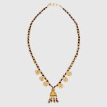 ANCIENT ARABIAN GOLD NECKLACE WITH FEMALE FIGURE PENDANT, LIKELY SABEAN SOUTHERN ARABIA, C. 5TH -