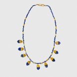 WESTERN ASIATIC LAPIS NECKLACE WITH GOLD PENDANTS NEAR EAST, 1ST MILLENNIUM B.C.