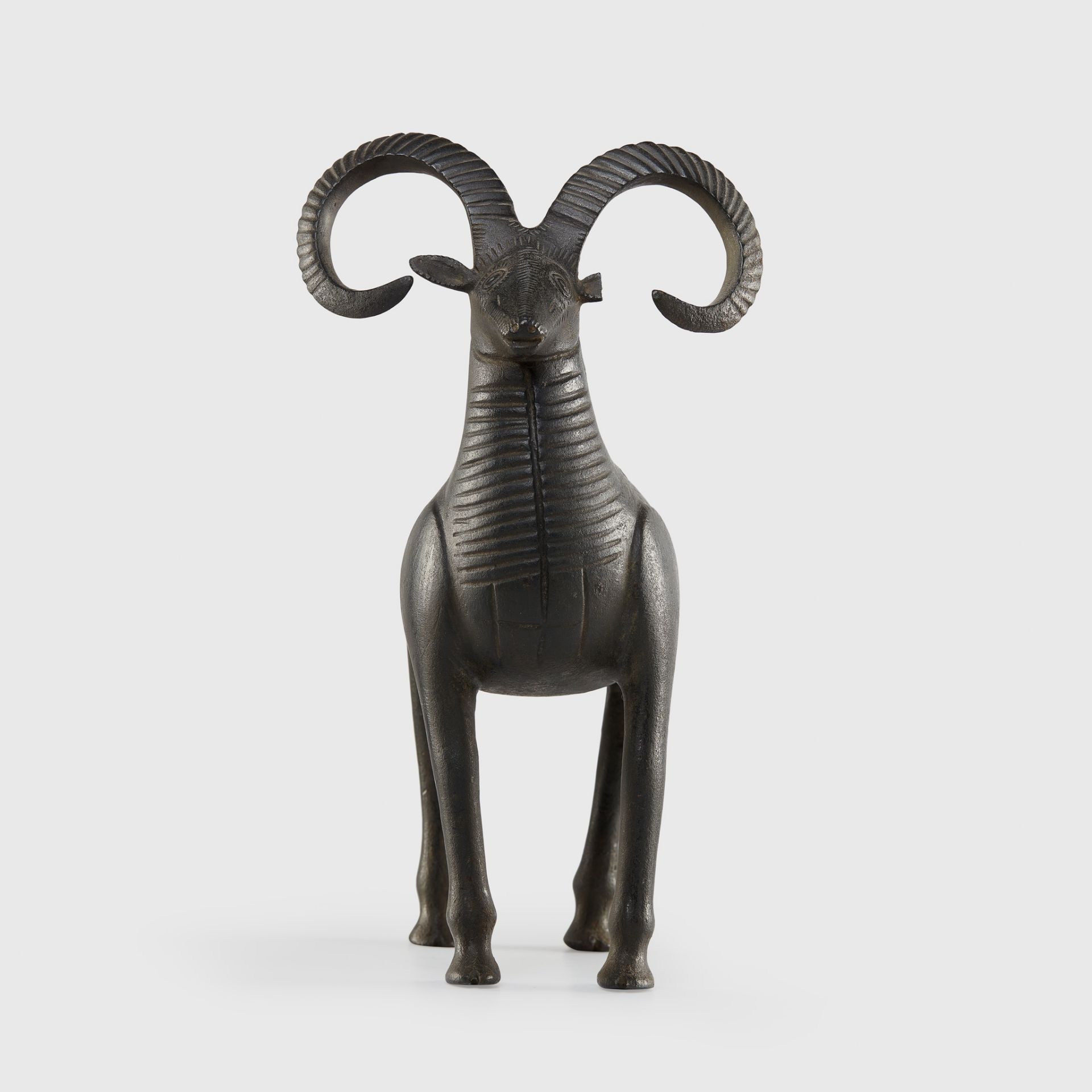 LARGE WESTERN ASIATIC BRONZE IBEX FIGURE NEAR EAST, LATE 2ND MILLENNIUM B.C. - EARLY 1ST MILLENNIUM - Image 3 of 6