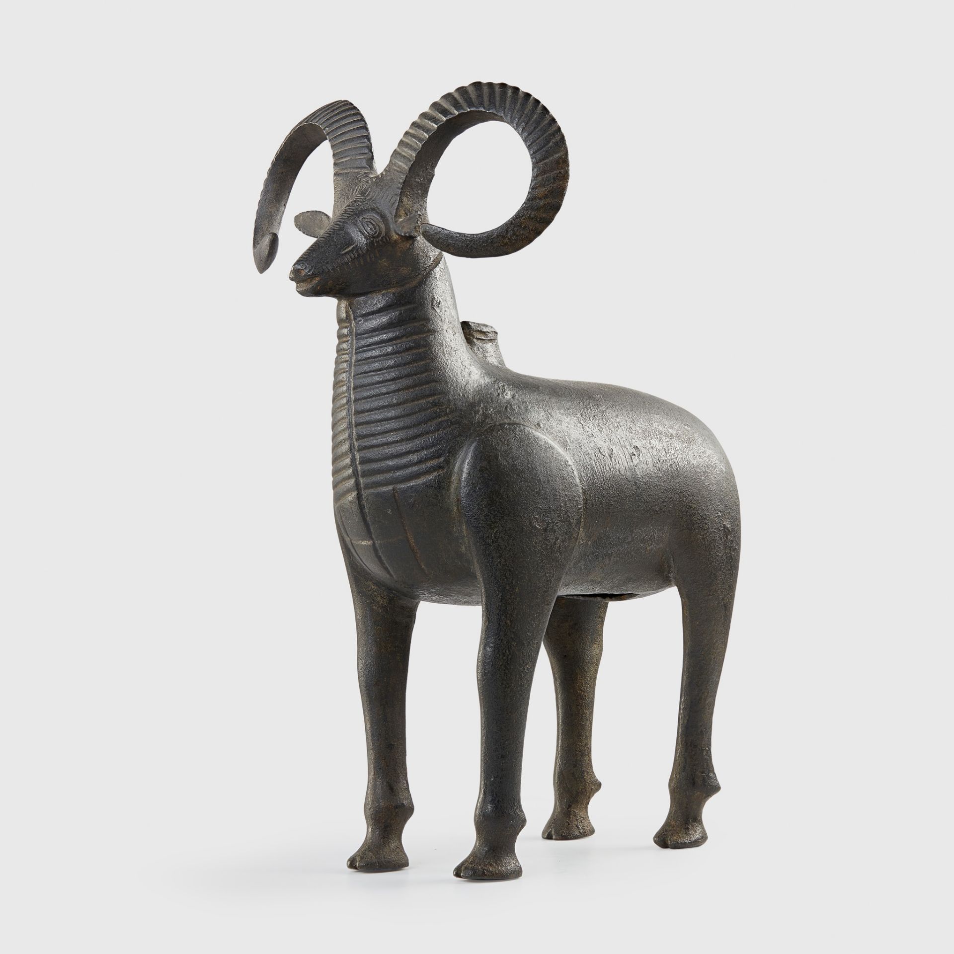 LARGE WESTERN ASIATIC BRONZE IBEX FIGURE NEAR EAST, LATE 2ND MILLENNIUM B.C. - EARLY 1ST MILLENNIUM