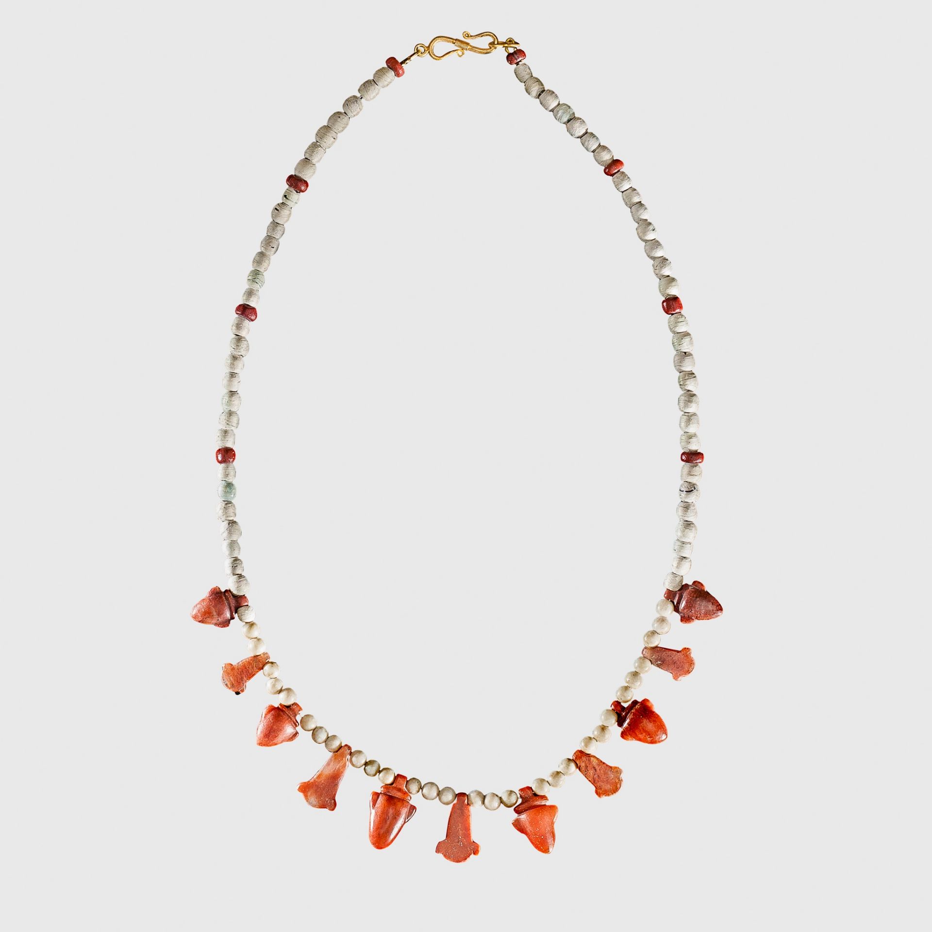 ANCIENT EGYPTIAN JASPER NECKLACE EGYPT, LATE PERIOD, 664 - 323 B.C.