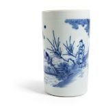 BLUE AND WHITE BRUSH POT QING DYNASTY, 19TH CENTURY