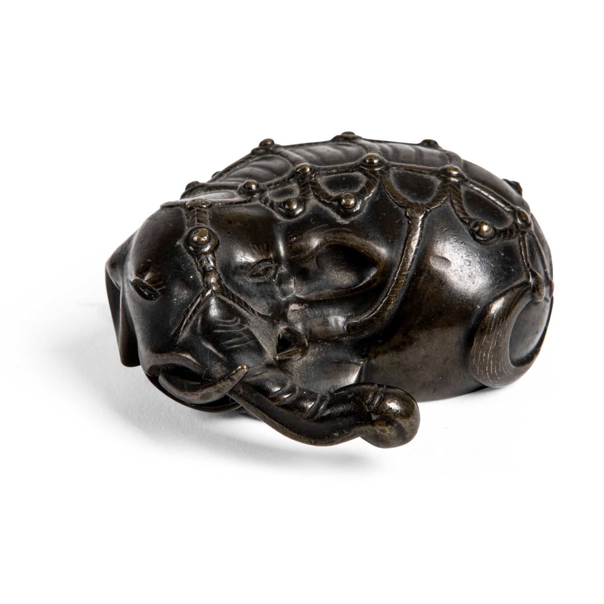 BRONZE PAPERWEIGHT OF AN ELEPHANT QING DYNASTY, 19TH CENTURY