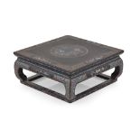 MOTHER-OF-PEARL INLAID BLACK LACQUER SQUARE WOODEN STAND QING DYNASTY, 18TH-19TH CENTURY