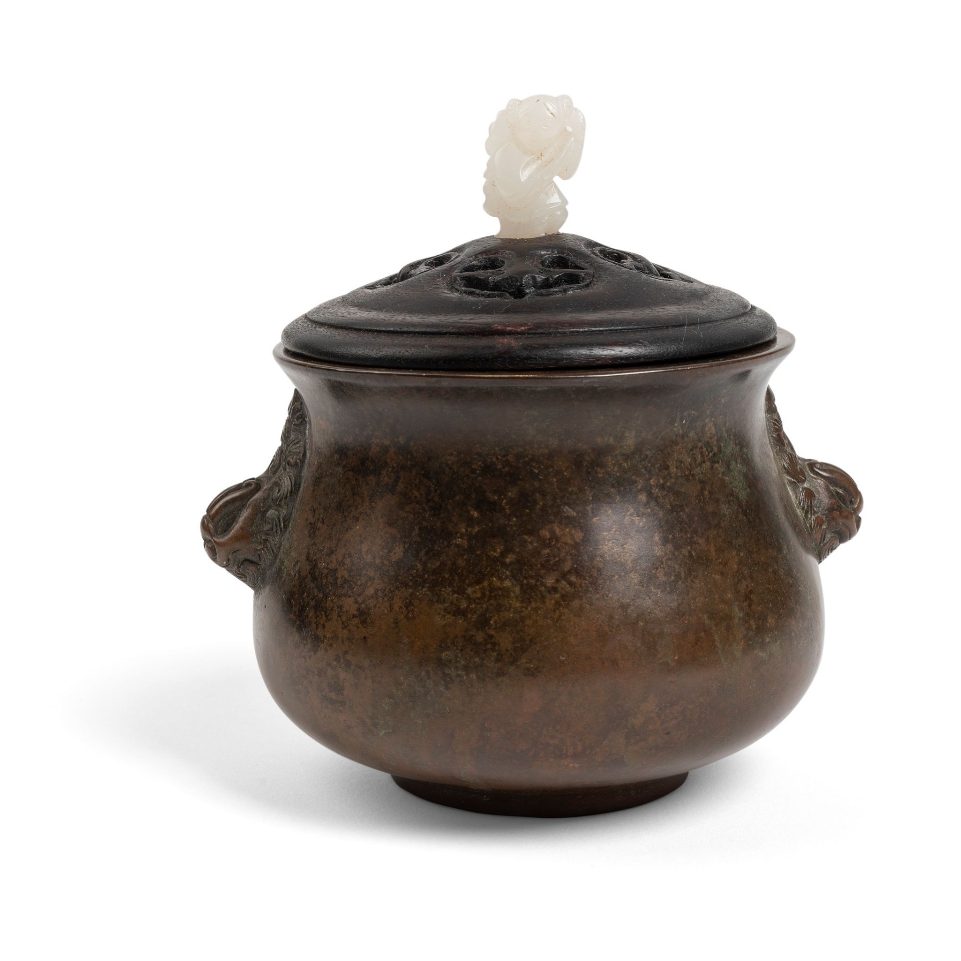 BRONZE CENSER WITH WOODEN COVER XUANDE MARK