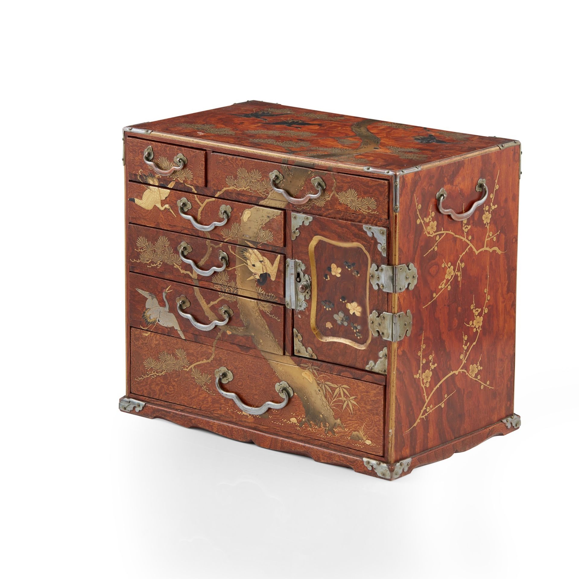 LACQUERED AND GILT-DECORATED KODANSU (CABINET) MEIJI PERIOD