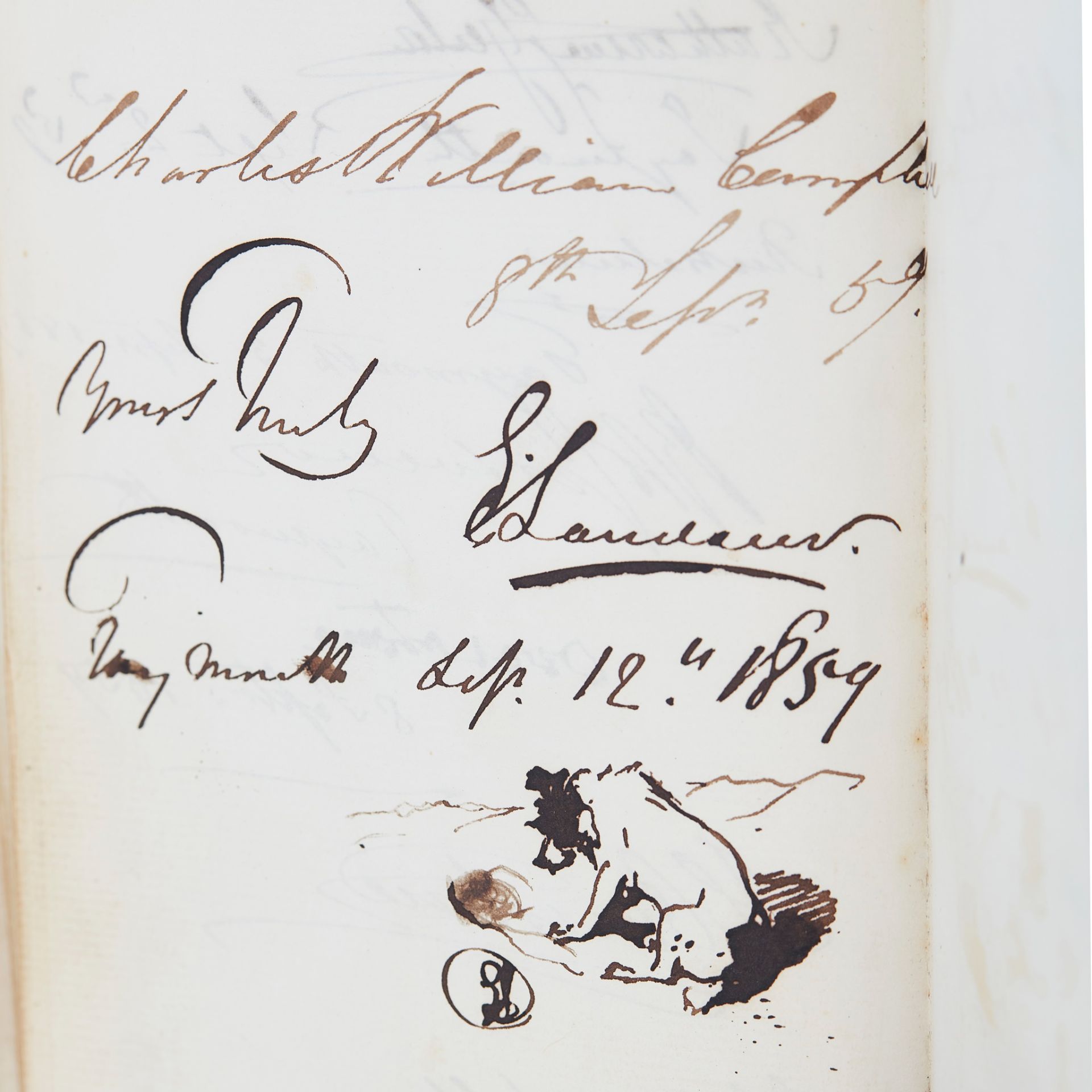 MARIE CAMPBELL HER VISITORS/AUTOGRAPH BOOK DATED 1859 - Image 2 of 3