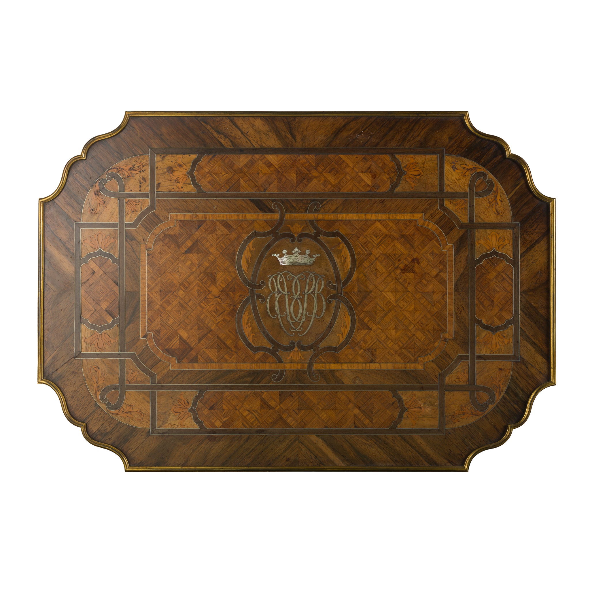 PAIR OF ROSEWOOD MARQUETRY, MOTHER-OF-PEARL, SILVER METAL, AND BRASS BANDED OCCASIONAL TABLES CIRCA - Image 2 of 3